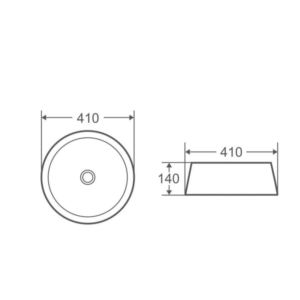 MERCIO TRIER ROUND ABOVE COUNTER BASIN BRONZE WITH ART MATTE WHITE 410MM