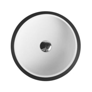 MERCIO TRIER ROUND ABOVE COUNTER BASIN WHITE WITH ART MATTE BLACK 410MM