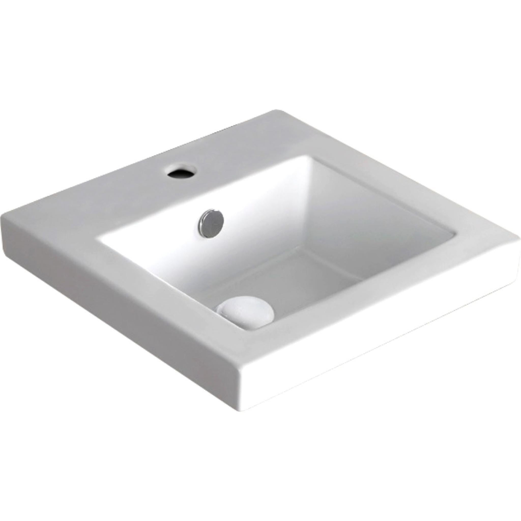 FIENZA ALISON SEMI-INSET BASIN GLOSS WHITE 405MM