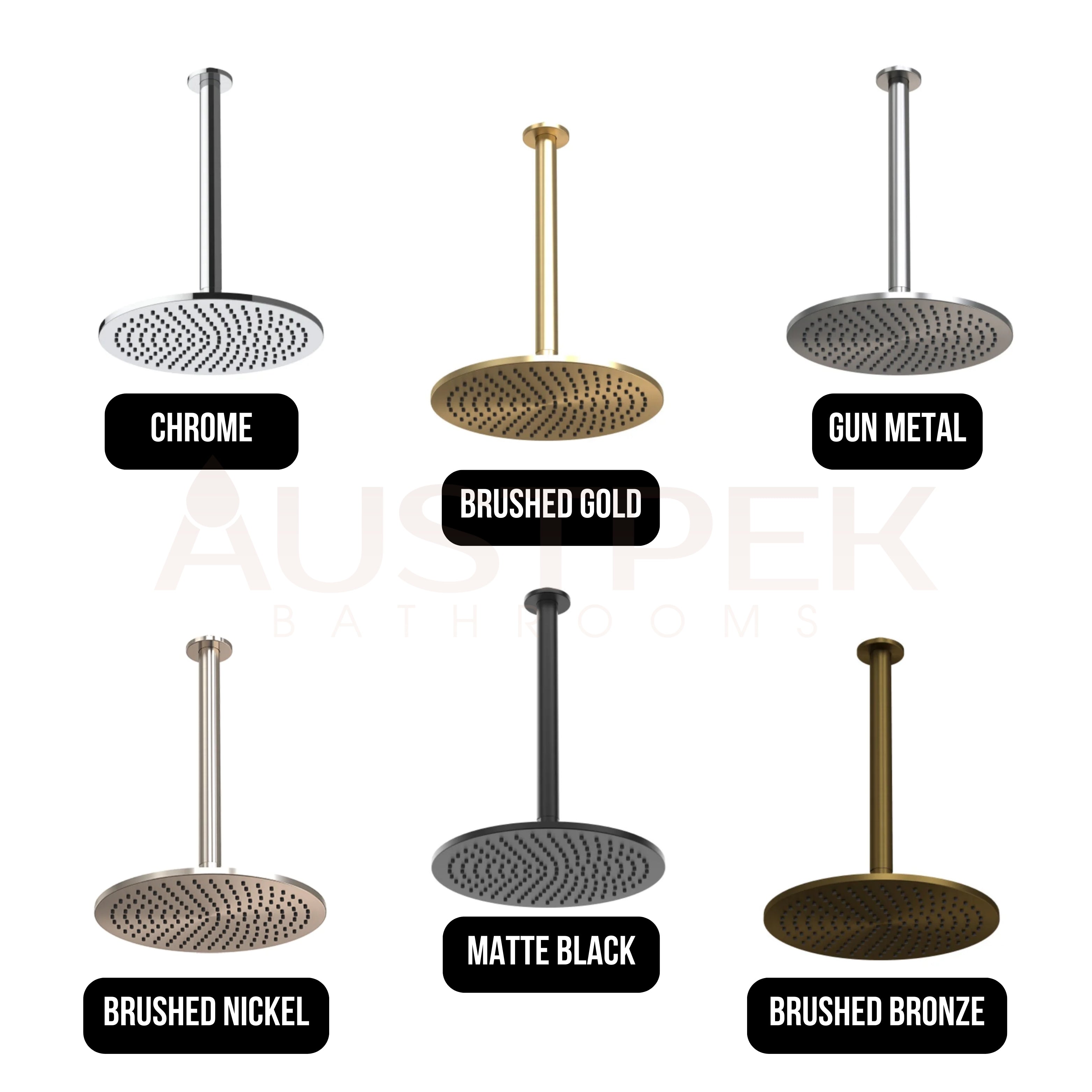 FELTON TATE RAIN HEAD CEILING MOUNTED 250MM MATTE BLACK