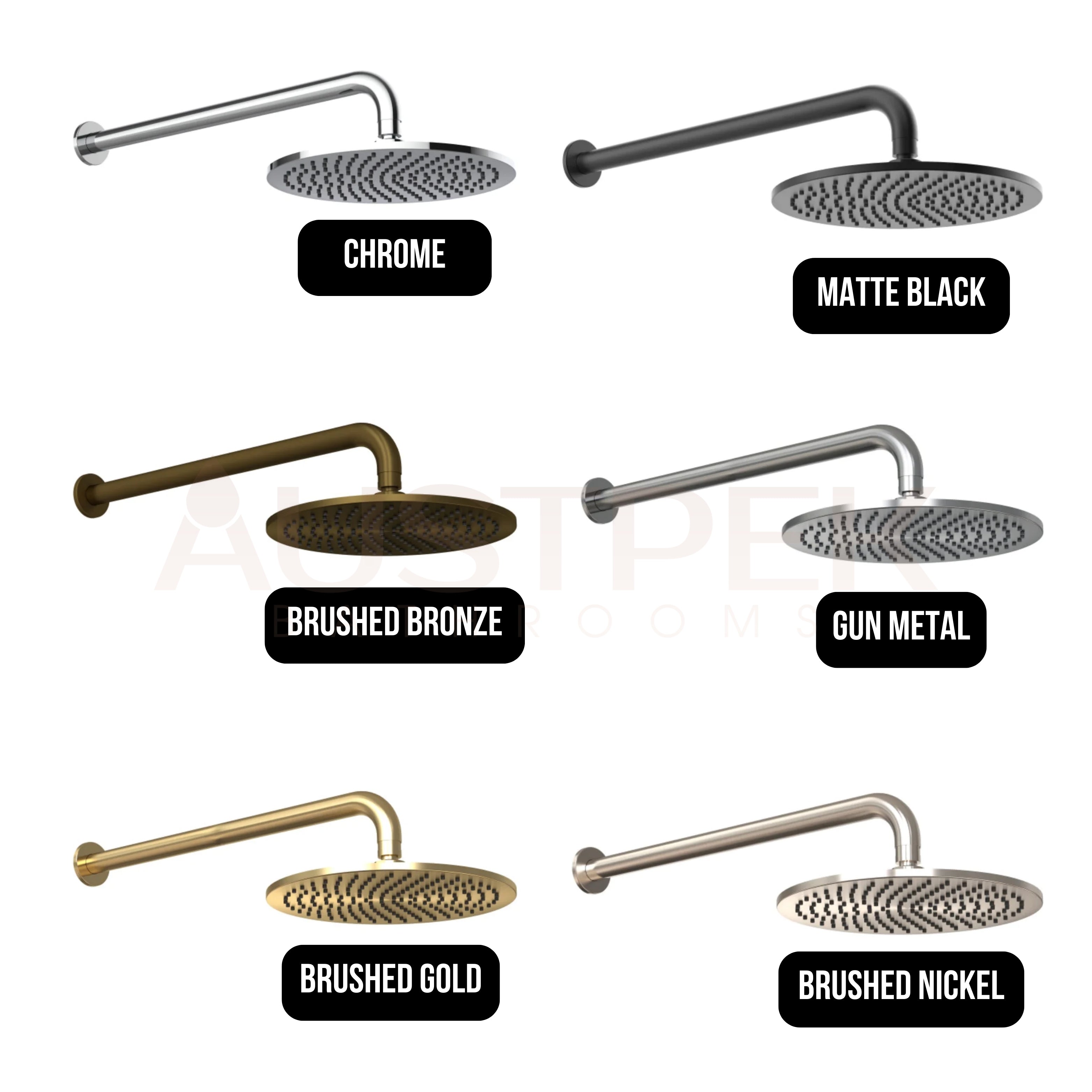 FELTON TATE RAIN HEAD WALL MOUNTED 250MM BRUSHED GOLD