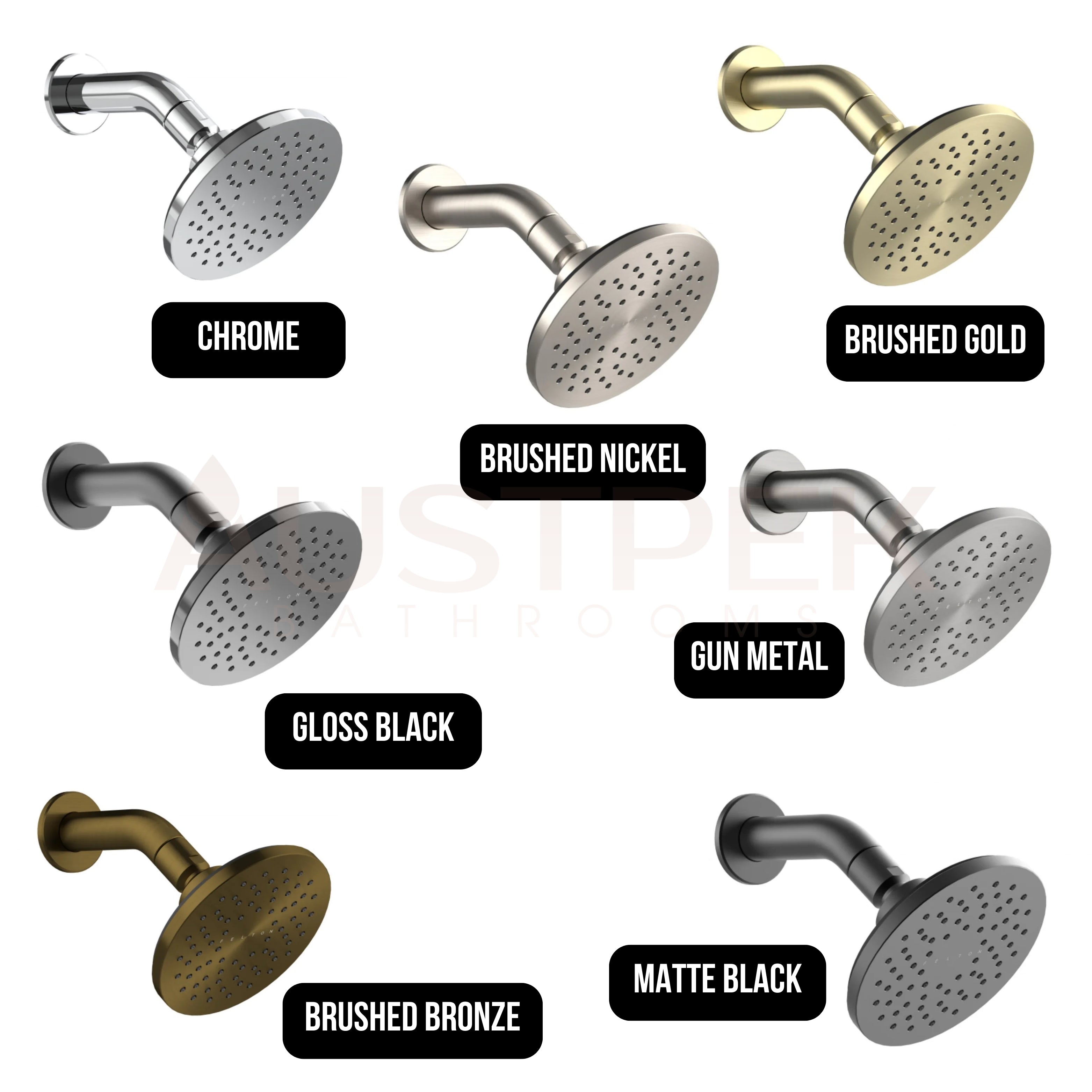 FELTON TATE AERLUX SHOWER ROSE 120MM MATTE BLACK