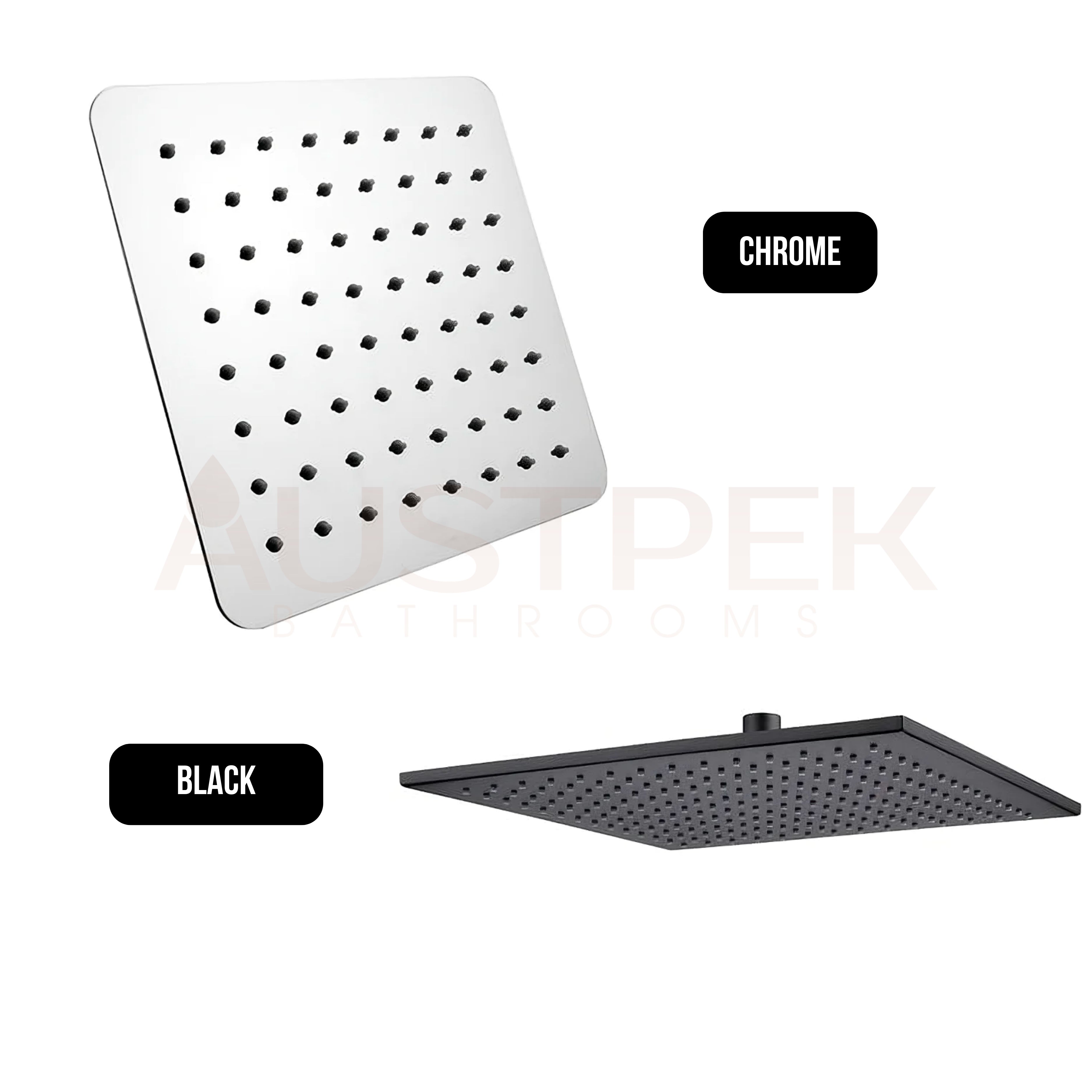 INSPIRE STAINLESS SHOWER HEAD SQUARE 300MM BLACK