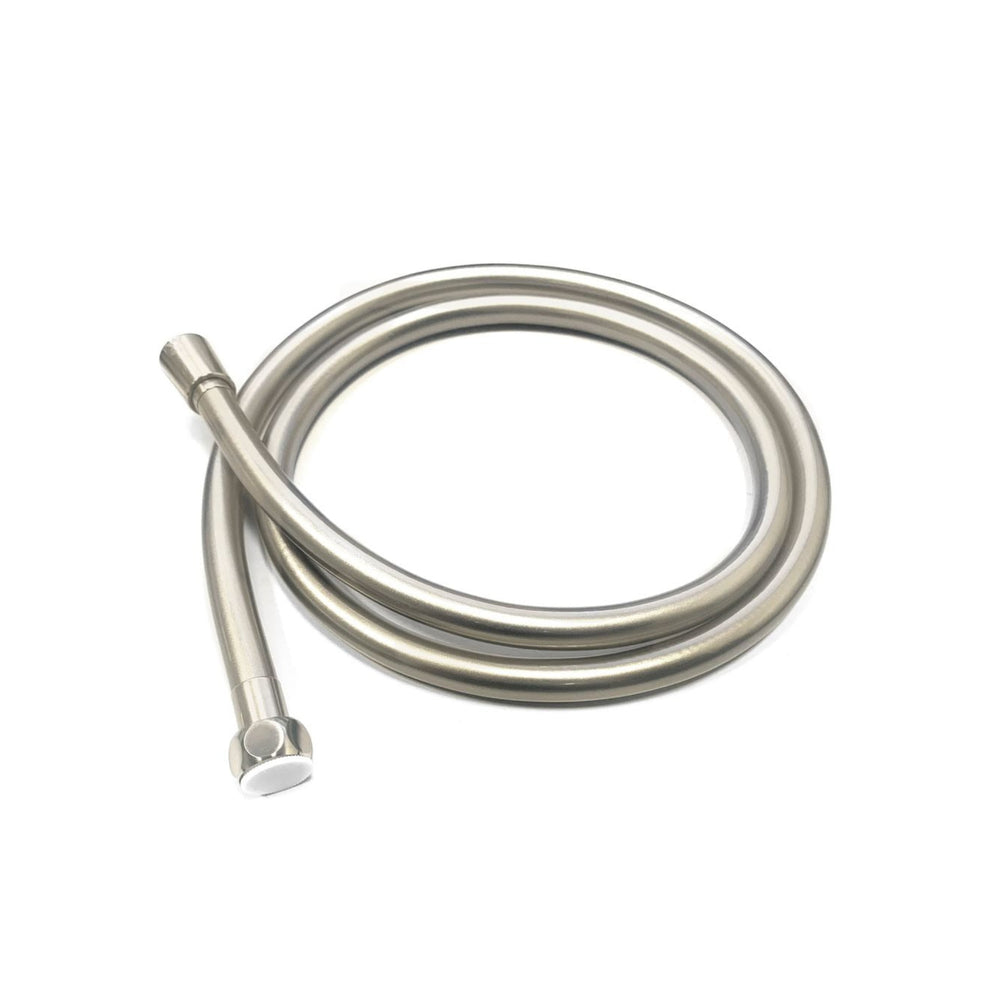 INSPIRE TARAN TWIN SHOWER ON RAIL WITH SINGLE HOSE TOP INLET 250MM BRUSHED NICKEL