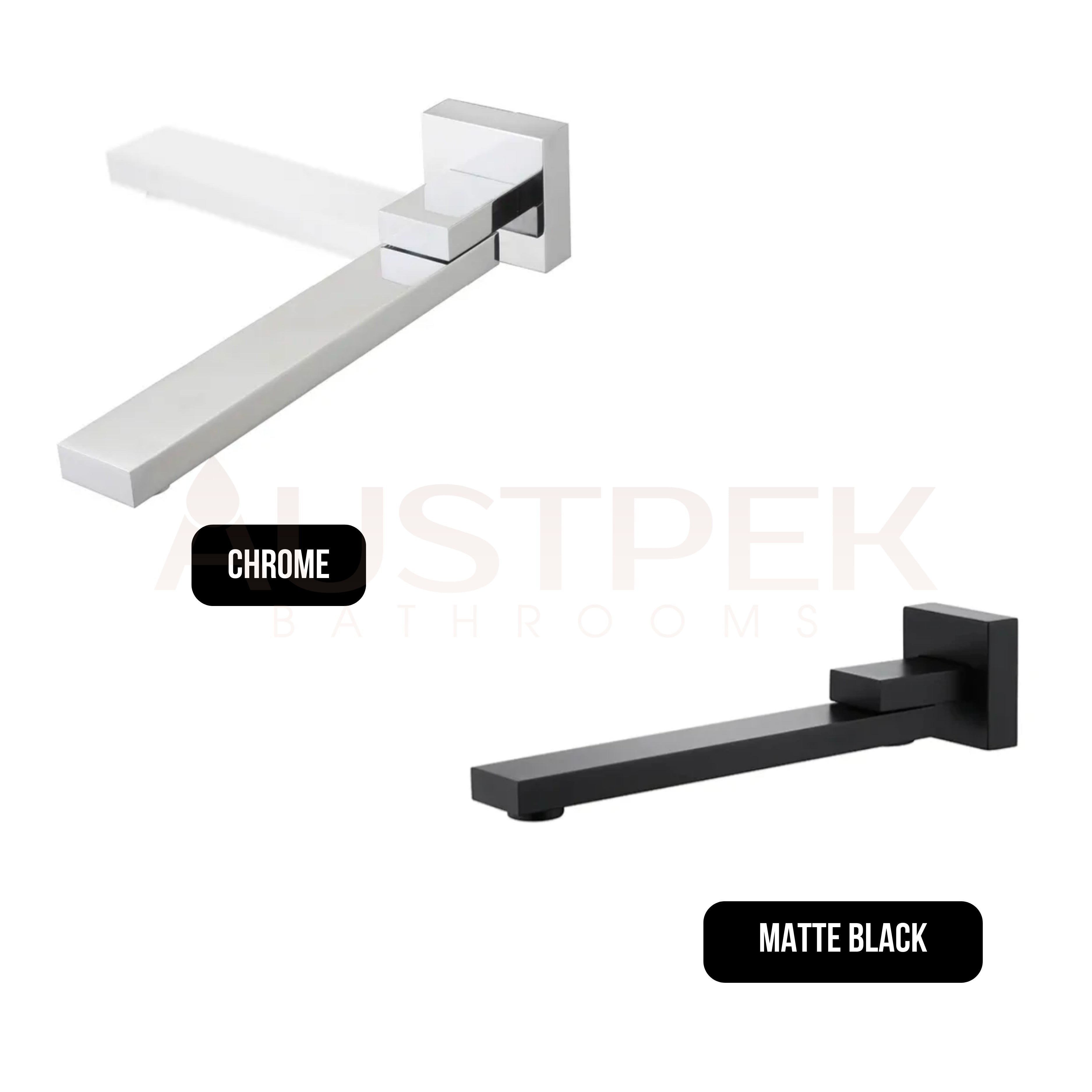 INSPIRE TARAN SWIVEL BATH SPOUT SQUARE MATTE BLACK