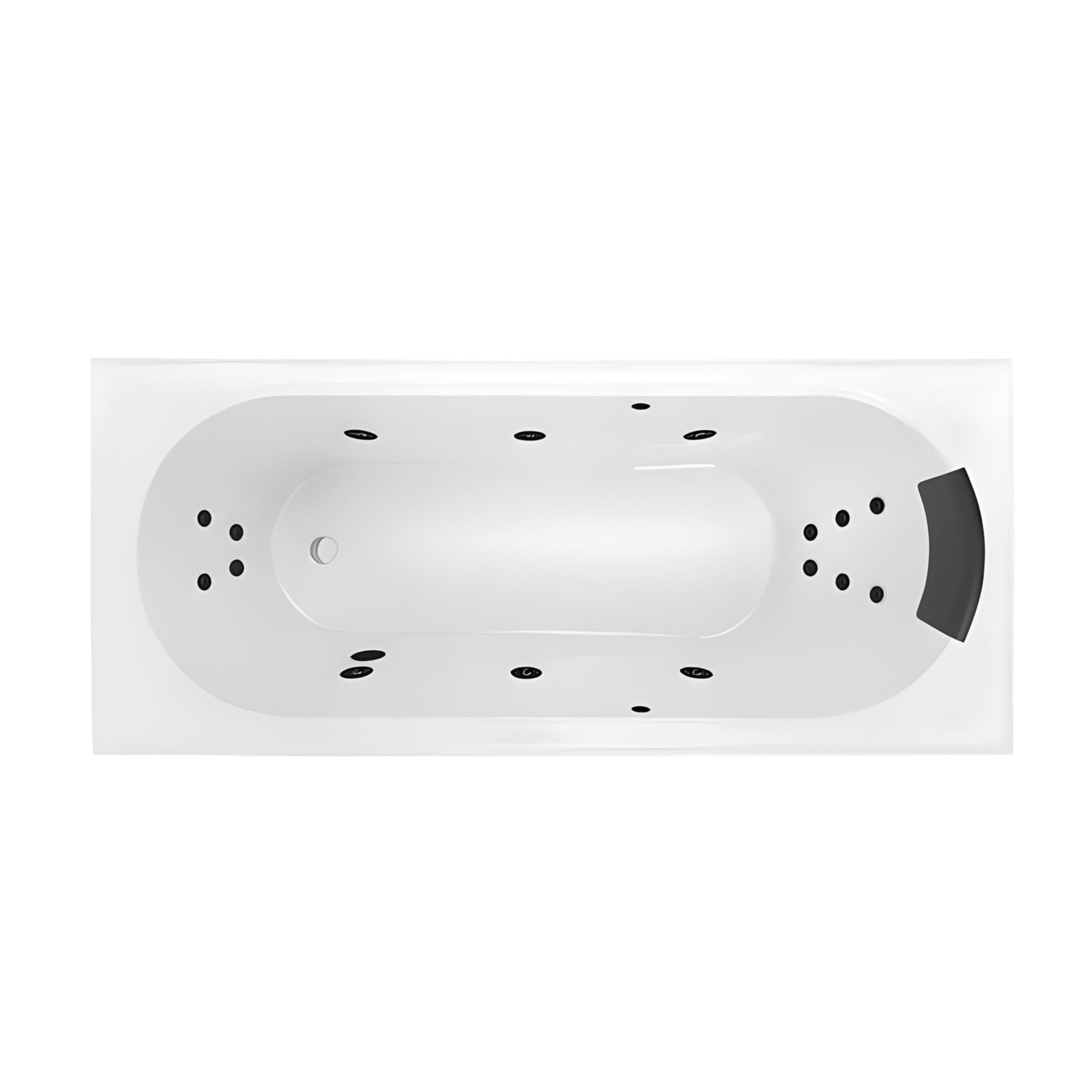 DECINA TURIN INSET DOLCE VITA SPA BATH GLOSS WHITE (AVAILABLE IN 1665MM AND 1790MM) WITH 16-JETS