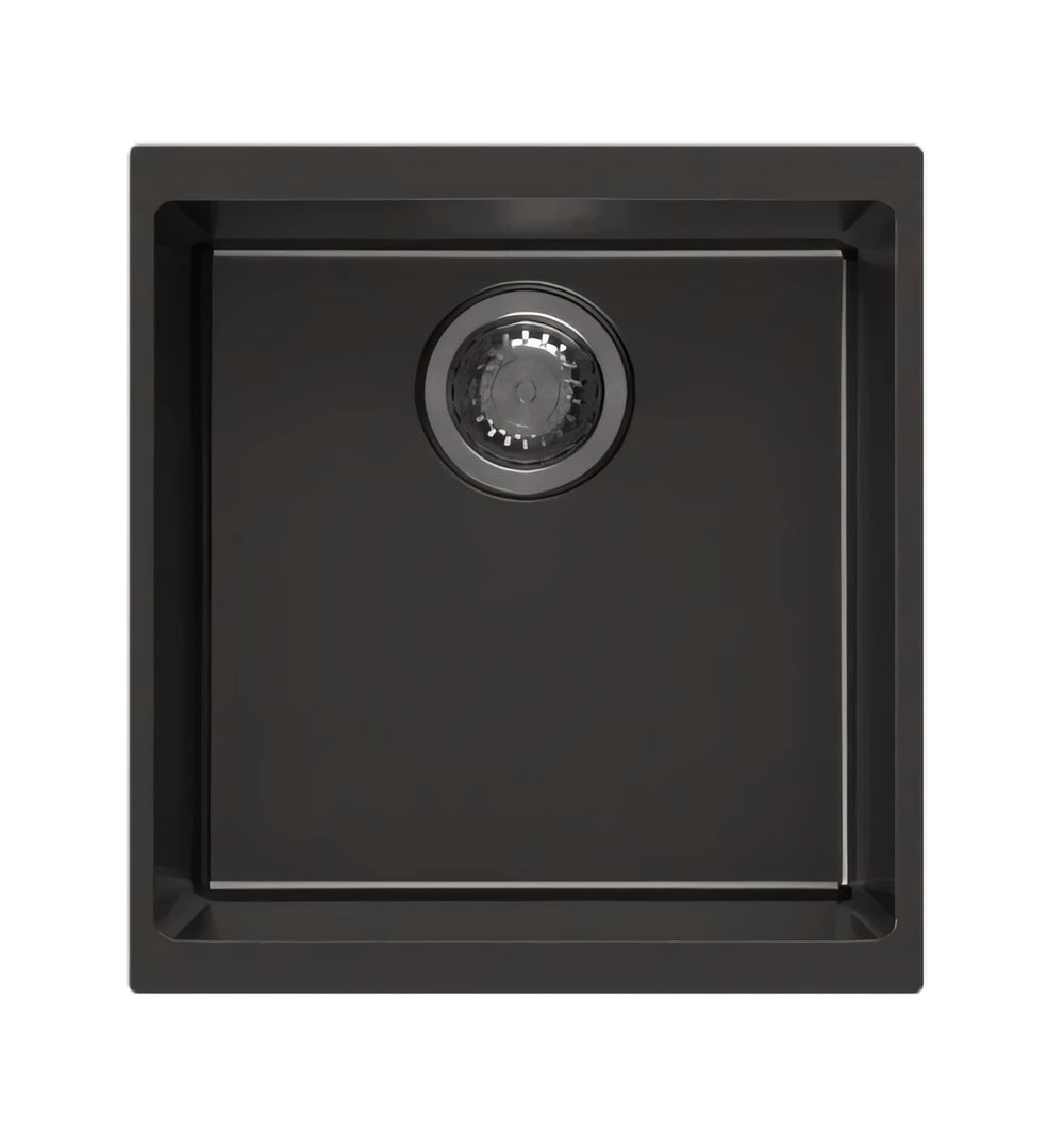 AQUAPERLA SINGLE BOWL SINK BLACK GRANITE 430MM