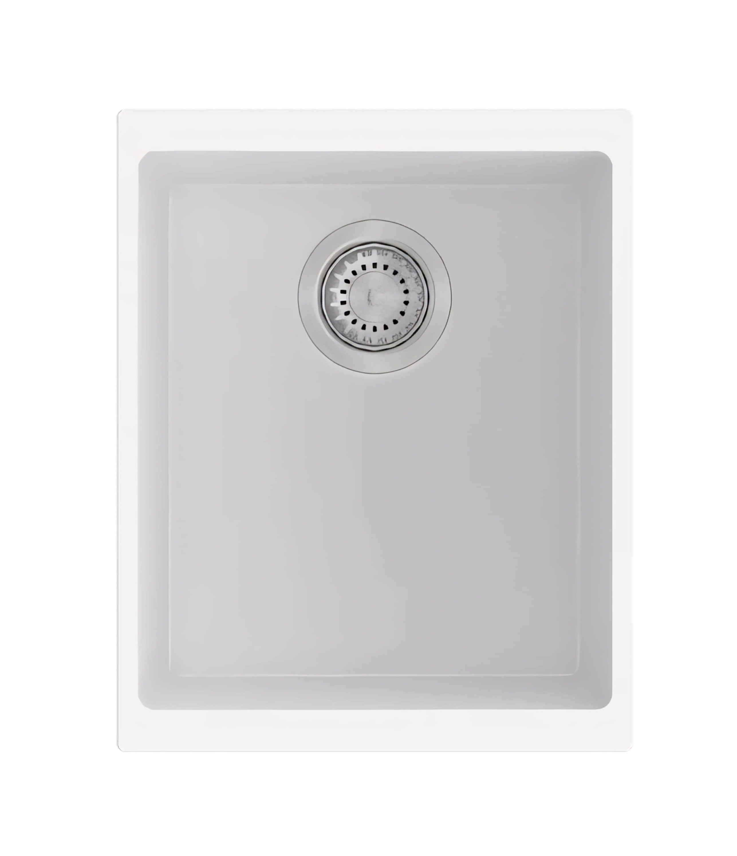 AQUAPERLA CARYSIL SINGLE BOWL SINK WHITE GRANITE 370MM