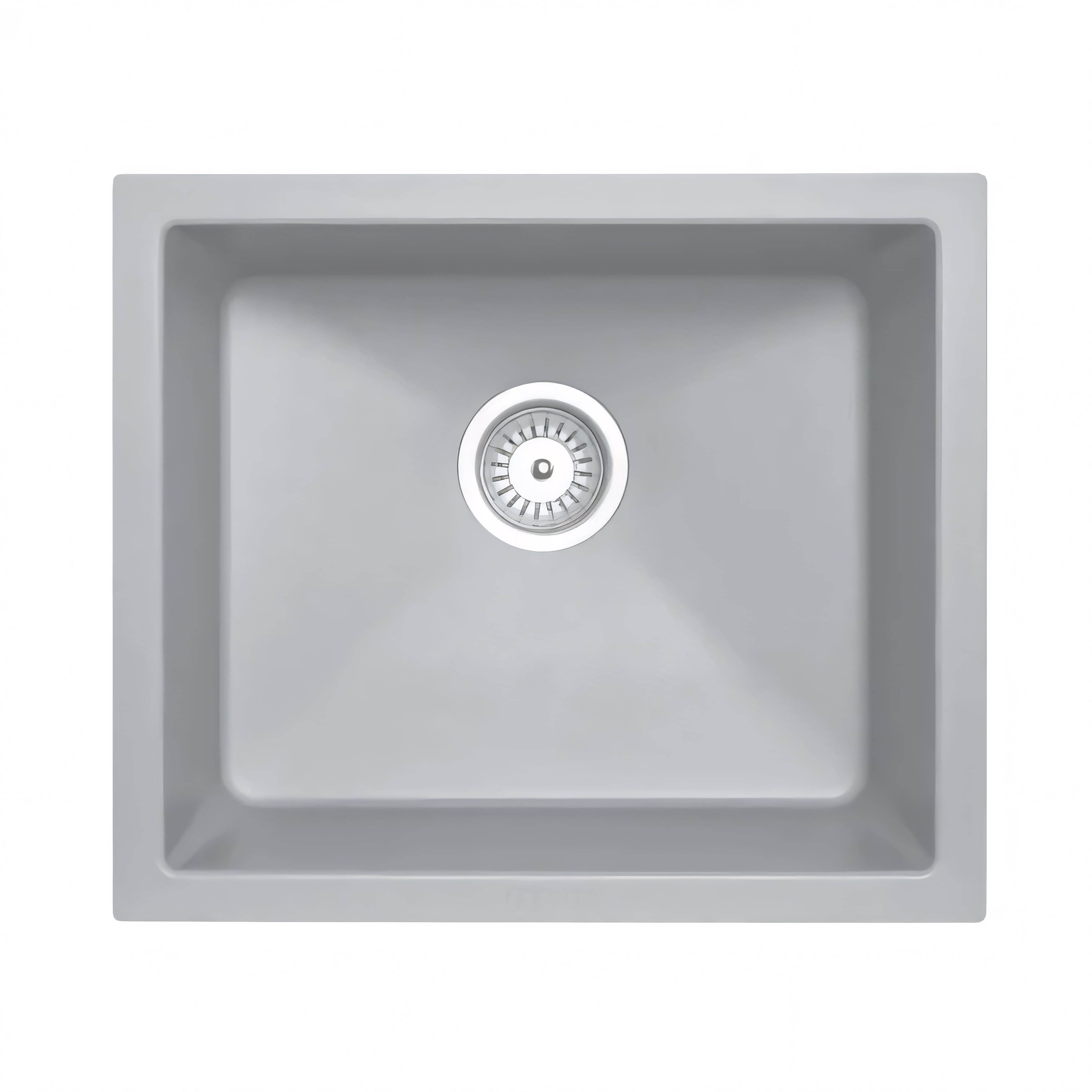 AQUAPERLA CARYSIL SINGLE BOWL GRANITE KITCHEN SINK CONCRETE GREY 533MM