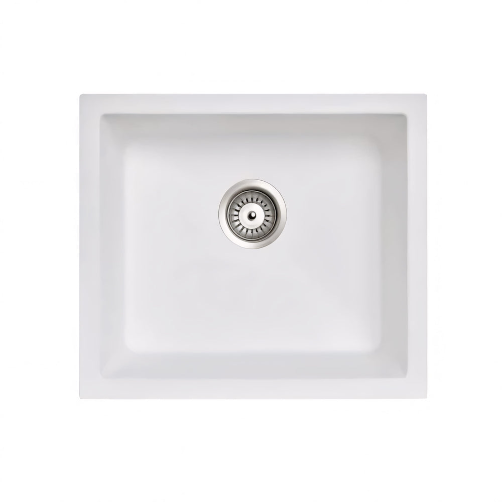 CARYSIL SINGLE BOWL GRANITE KITCHEN SINK WHITE 533MM
