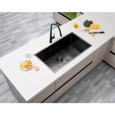 AQUAPERLA T304 HANDMADE SINGLE BOWL LAUNDRY SINK GUN METAL GREY 762MM