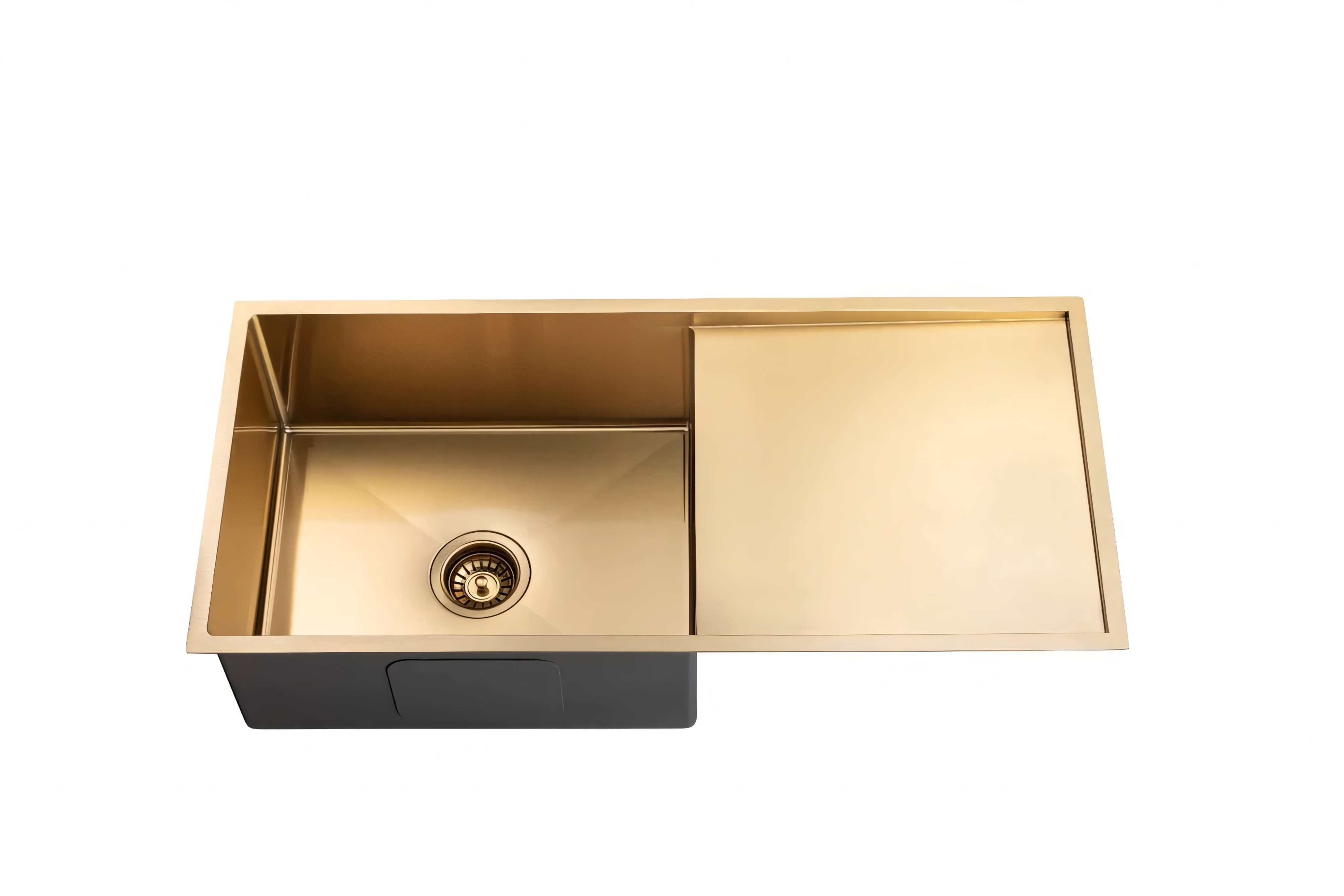 AQUAPERLA T304 TOP/ UNDERMOUNT SINGLE BOWL HANDMADE SINK BRUSHED GOLD 960MM