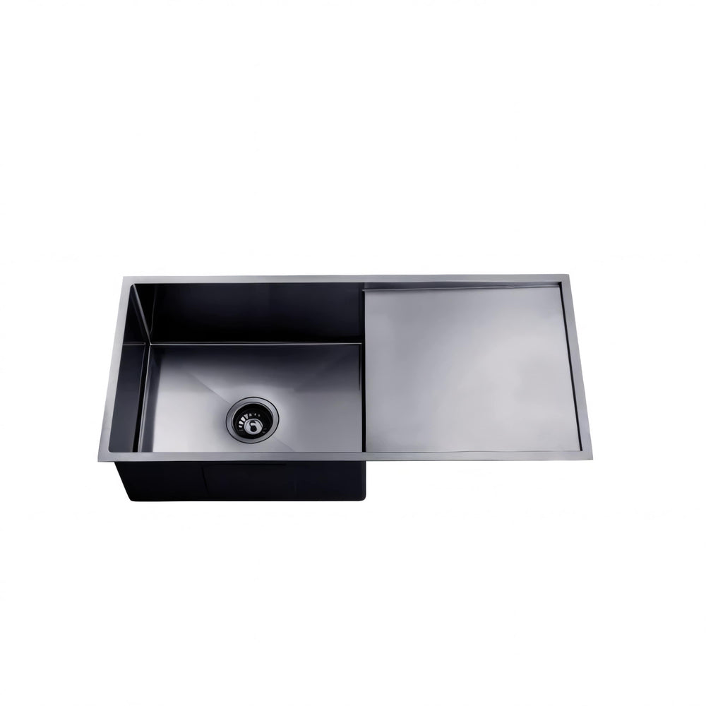 AQUAPERLA T304 TOP / UNDERMOUNT SINGLE BOWL HANDMADE SINK GUN METAL 960MM