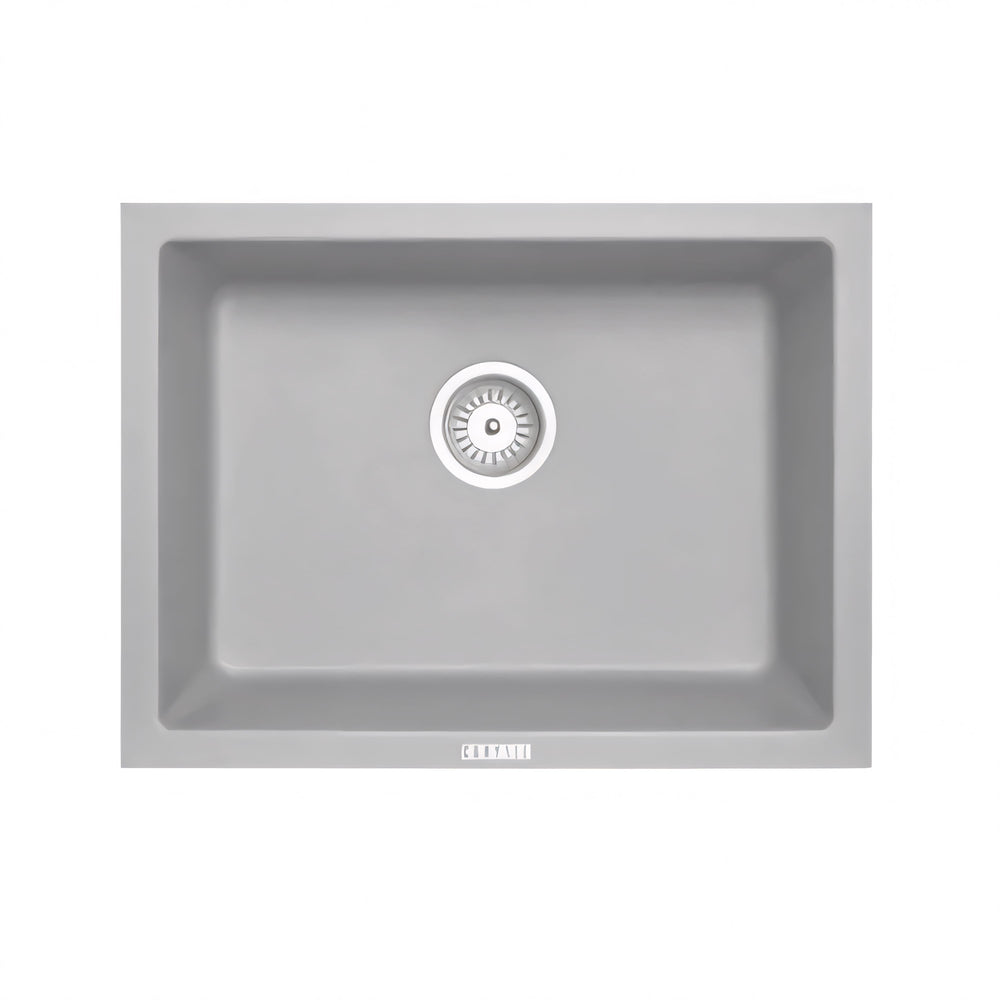 CARYSIL SINGLE BIG BOWL GRANITE KITCHEN SINK CONCRETE GREY 610MM