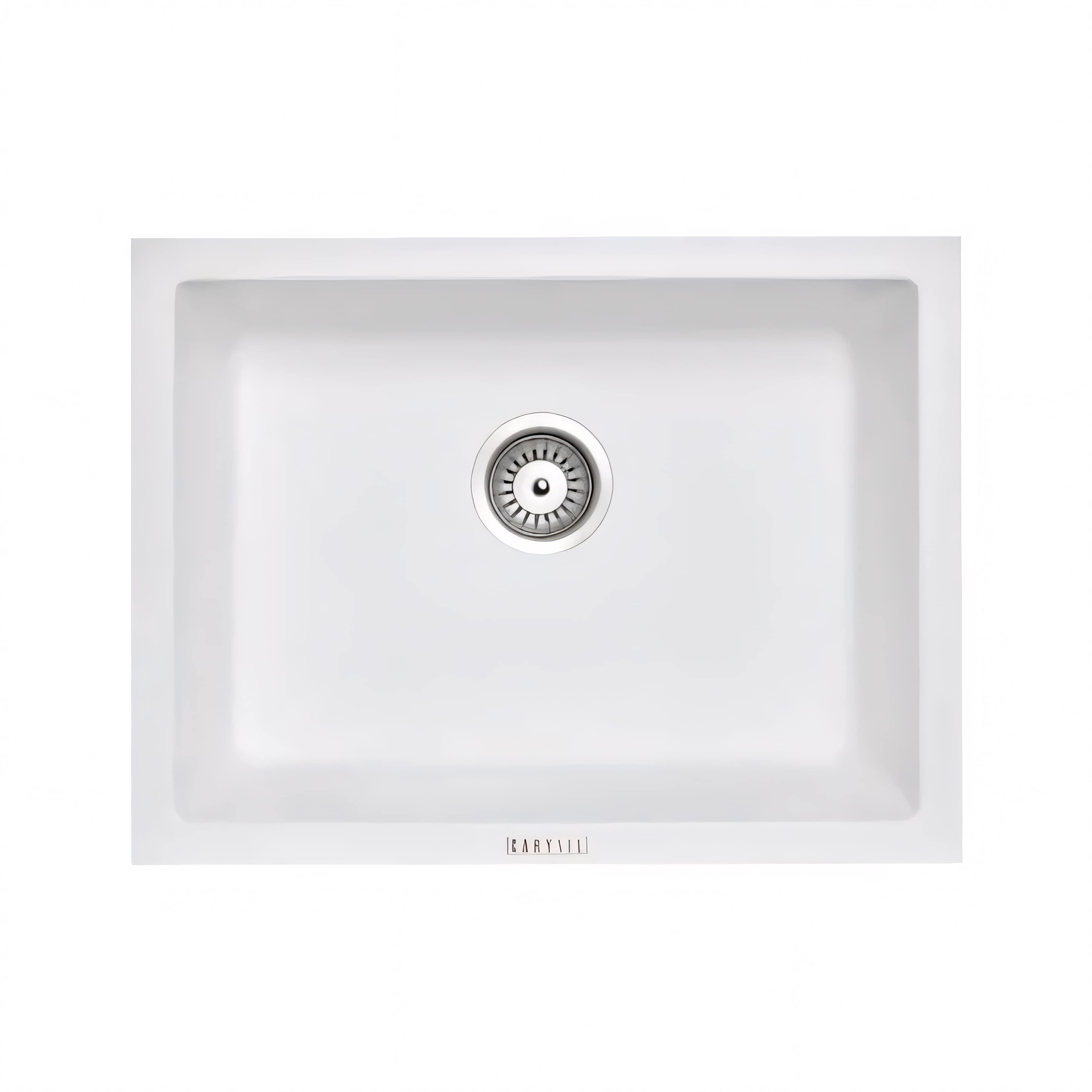 AQUAPERLA CARYSIL SINGLE BIG BOWL GRANITE KITCHEN SINK WHITE 610MM