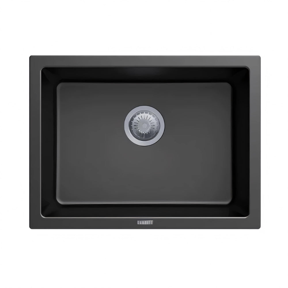CARYSIL SINGLE BIG BOWL GRANITE KITCHEN SINK BLACK 610MM