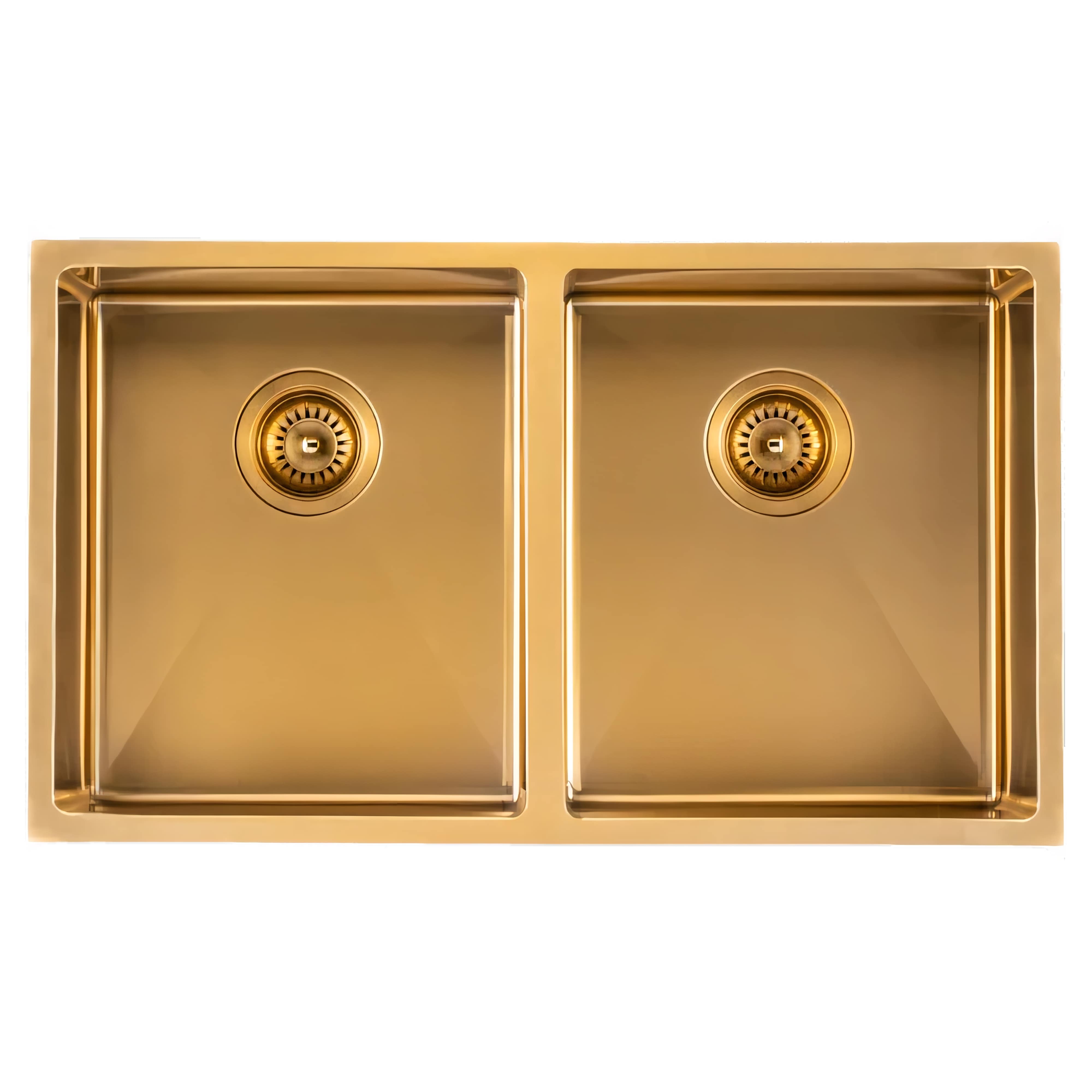 AQUAPERLA T304 HANDMADE DOUBLE BOWL SINK STAINLESS STEEL 770MM