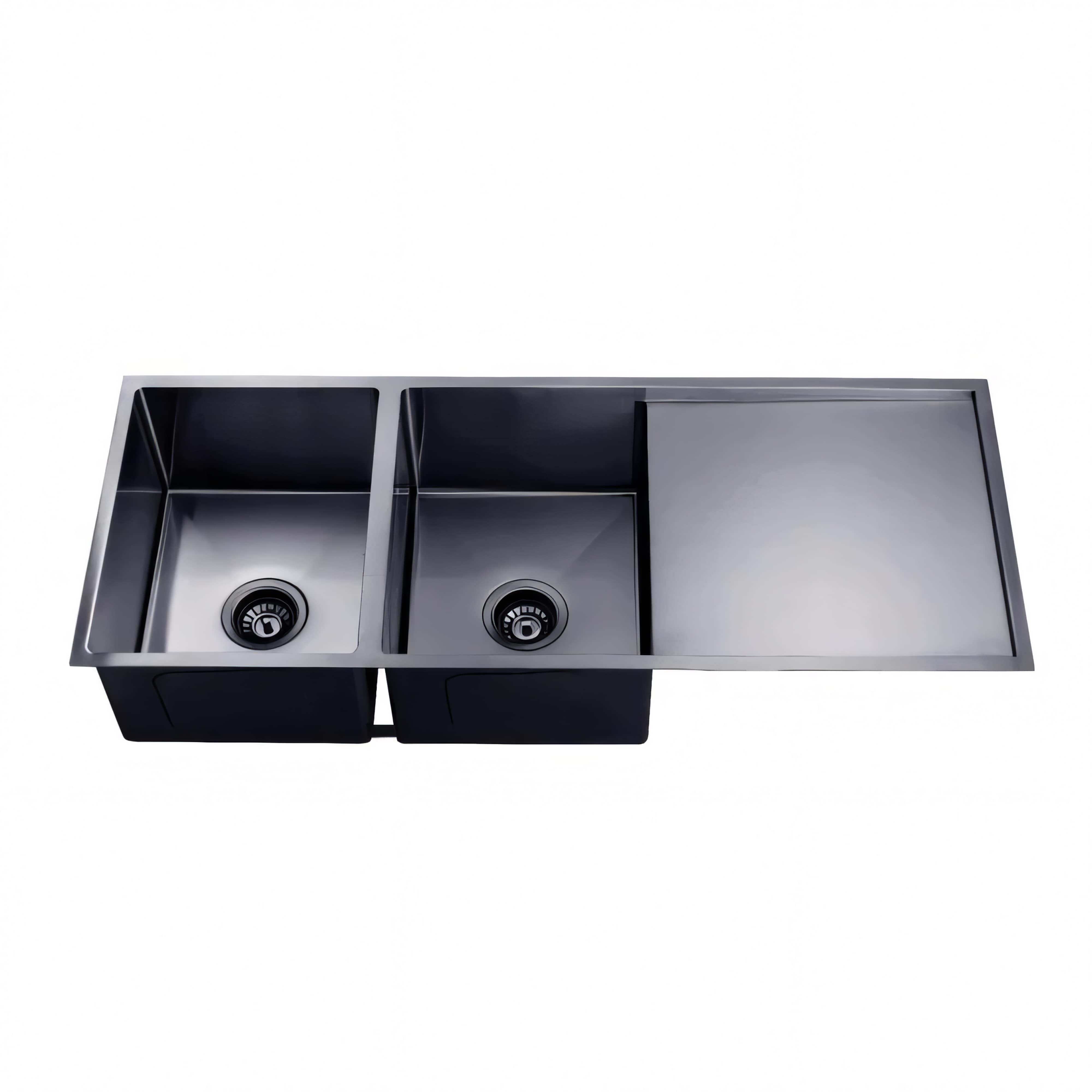 AQUAPERLA T304 UNDERMOUNT DOUBLE BOWL SINK STAINLESS STEEL 1160MM