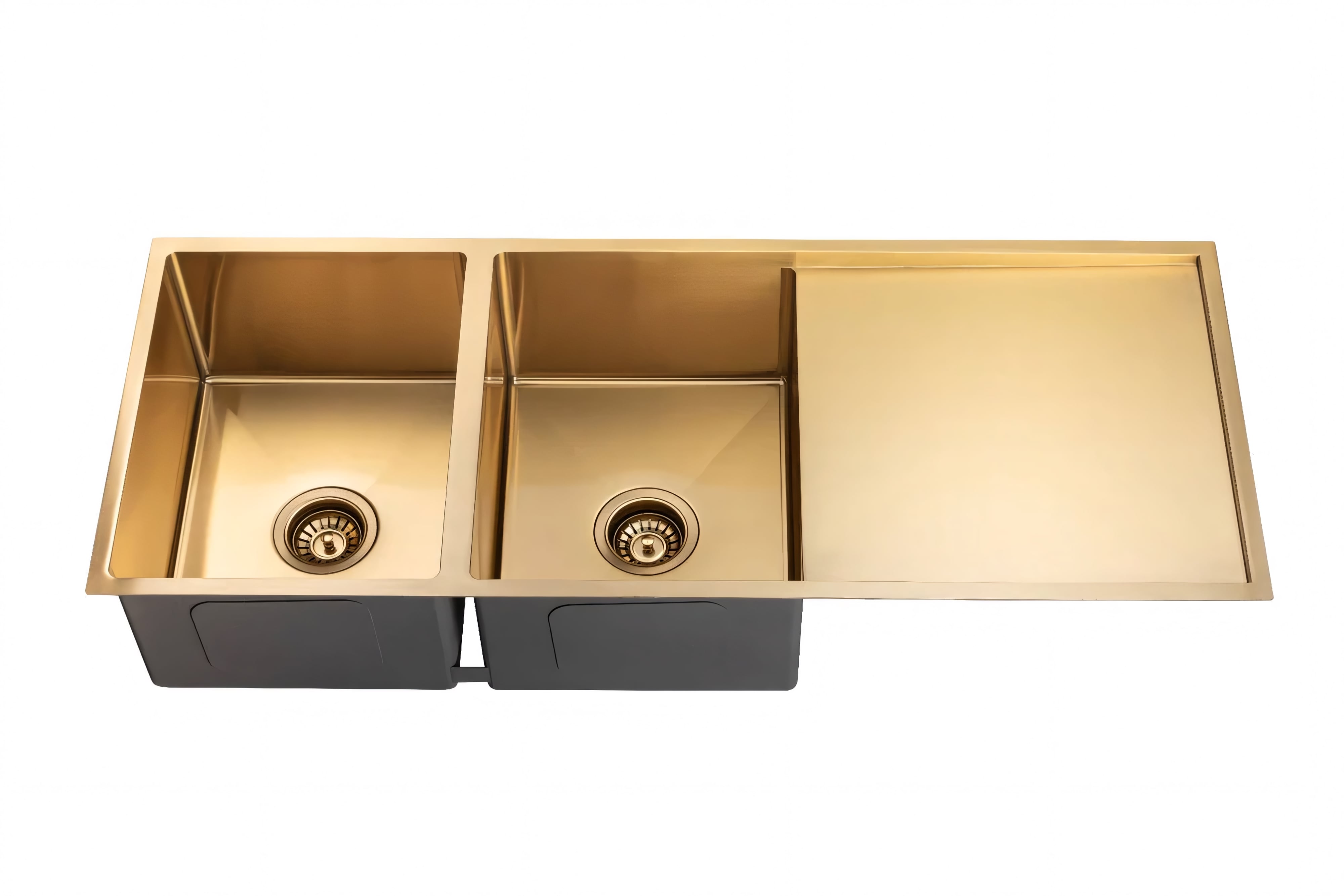 AQUAPERLA T304 UNDERMOUNT DOUBLE BOWL SINK BRUSHED GOLD 1160MM