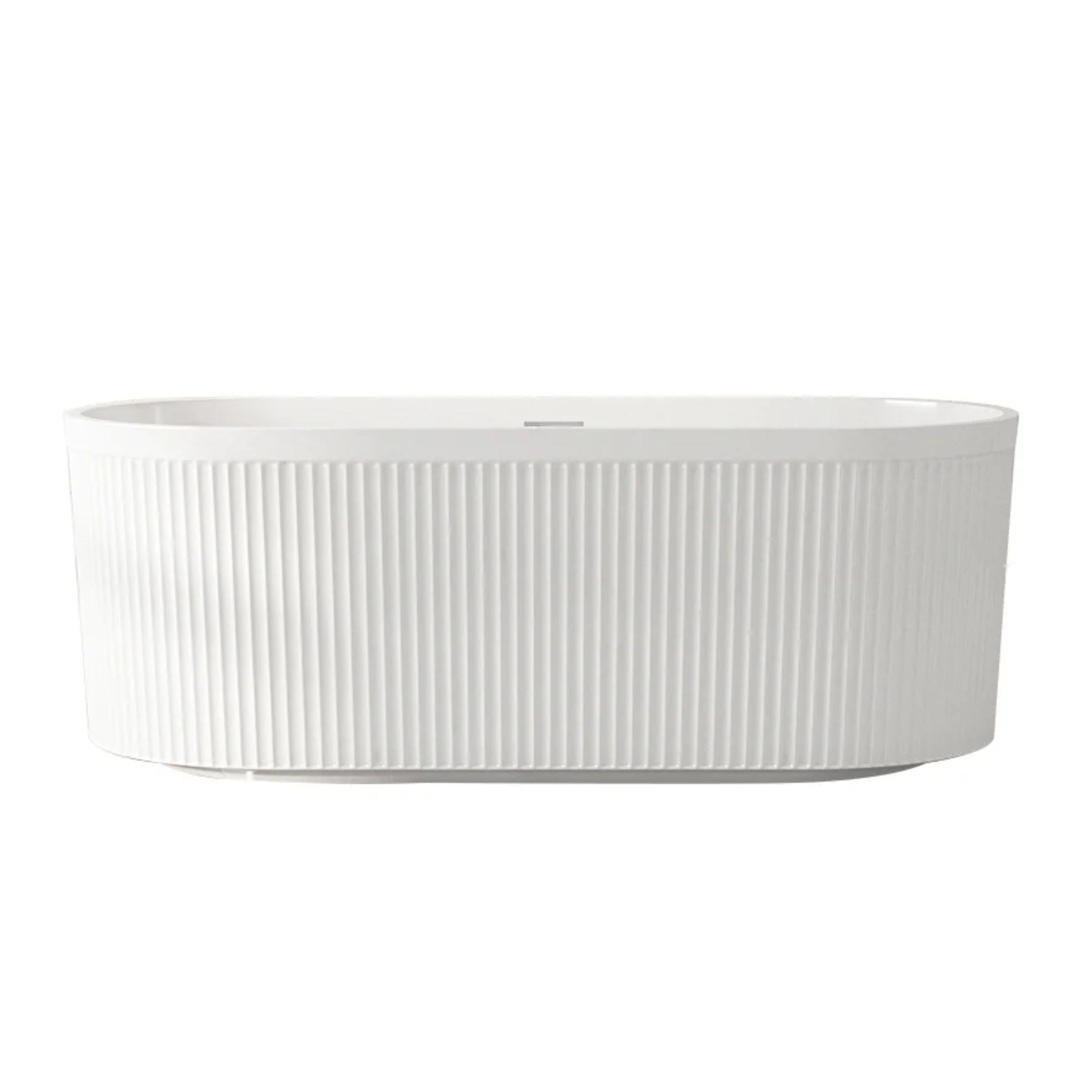 MERCIO TYLER FLUTED FREESTANDING BATHTUB GLOSS WHITE (AVAILABLE IN 1500MM AND 1700MM)