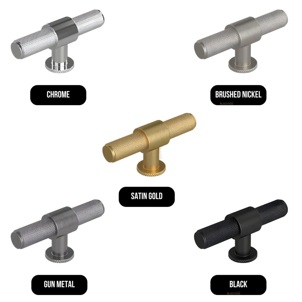 TIMBERLINE DUKE T BAR HANDLE 80MM BRUSHED NICKEL