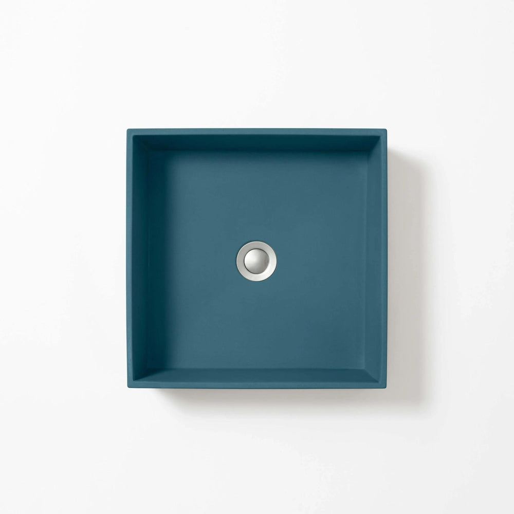 CONCRETE STUDIO BALY ABOVE COUNTER BASIN SQUARE TEAL 360MM