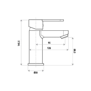 LINKWARE LOUI BASIN MIXER MATTE BLACK