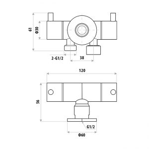 LINKWARE TRIGGER SPRAY WITH REINFORCED HOSE AND DUAL MINI CISTERN COCK 1200MM WHITE