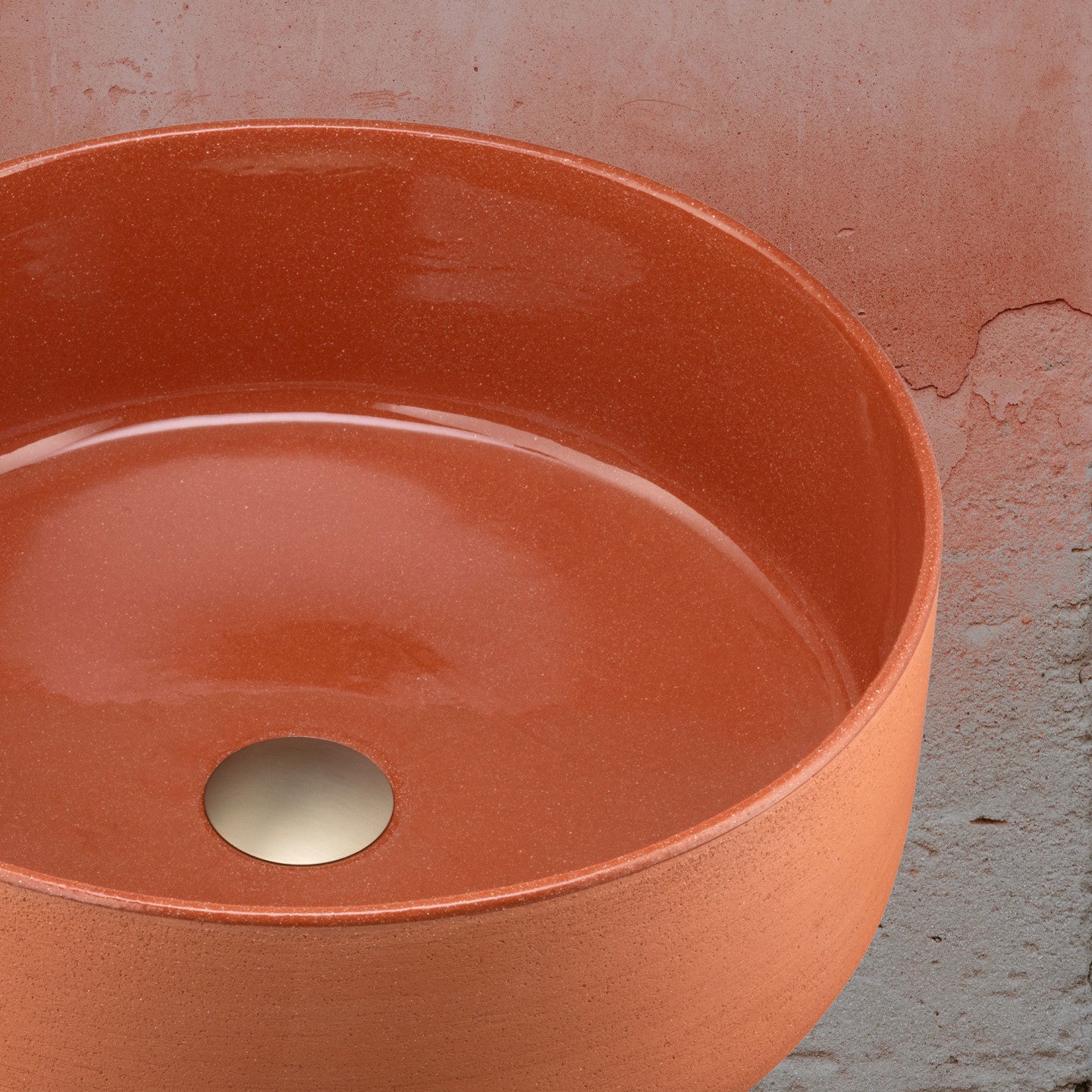 OLIVERI TERZOFOCO ROUND COUNTER TOP BASIN RED CLAY 420MM