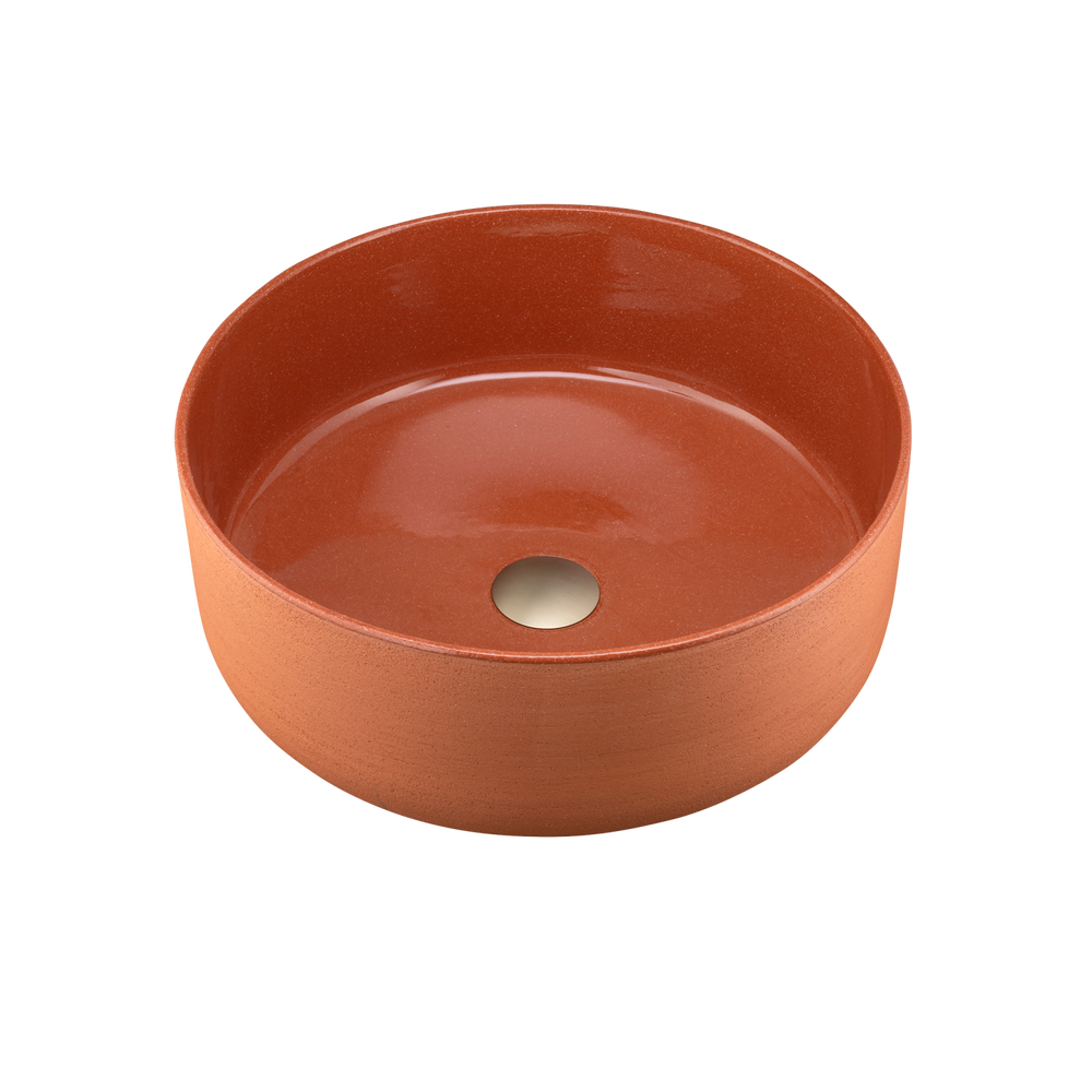 OLIVERI TERZOFOCO ROUND COUNTER TOP BASIN RED CLAY 420MM