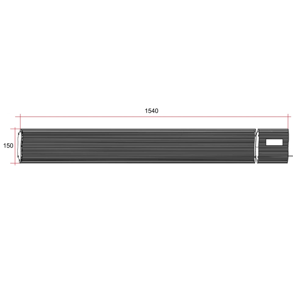 THERMOGROUP LOTUS 1800W LONG WAVE OUTDOOR HEATER BLACK 1540MM