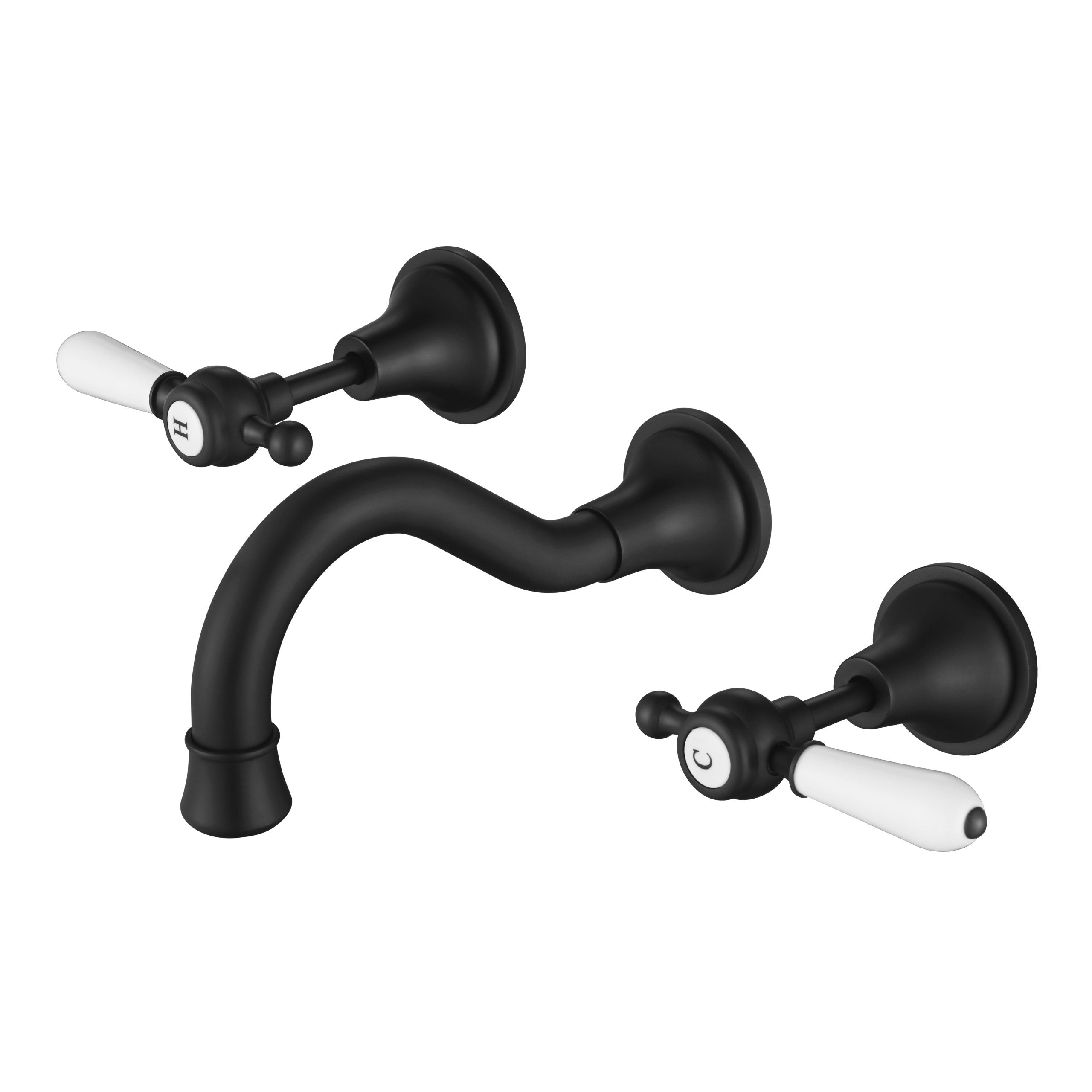 MODERN NATIONAL BORDEAUX WALL SPA AND SINK THREE PIECE SET 200MM MATTE BLACK