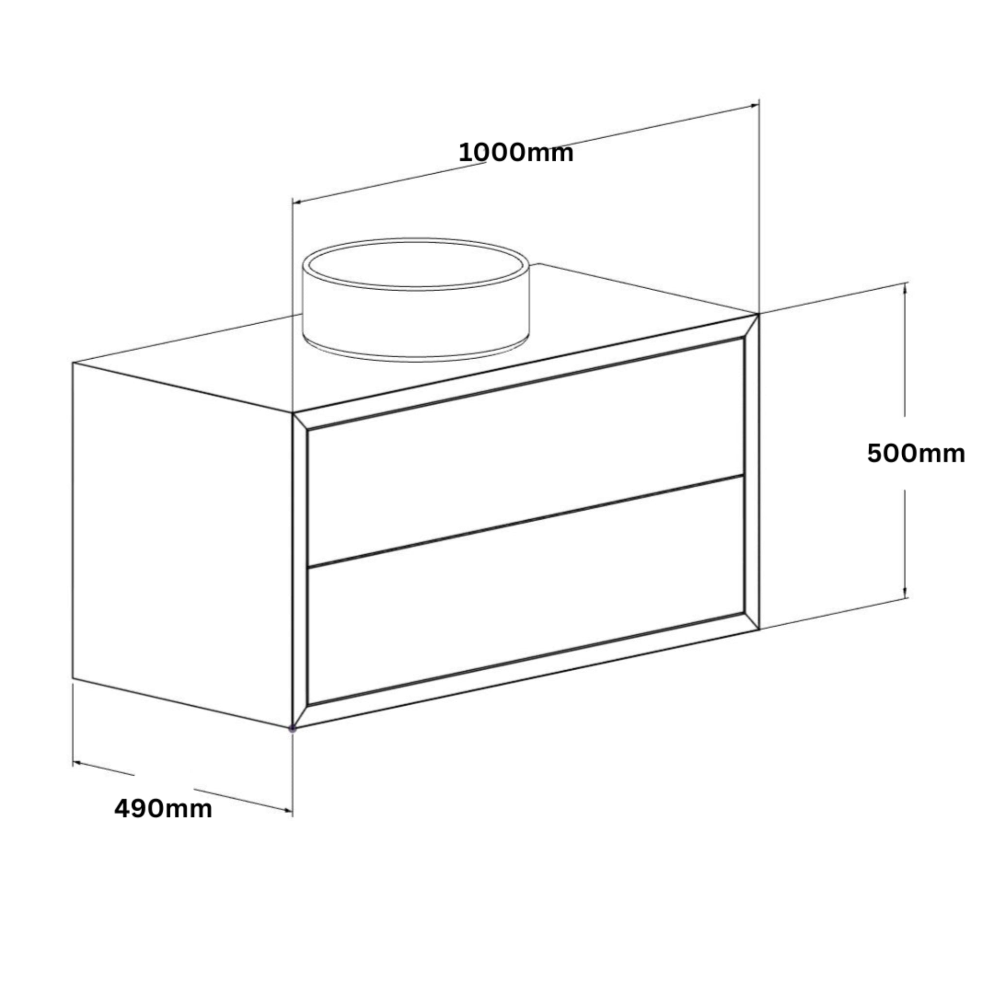 JR BESPOKE TIERRA SOLID TIMBER CUSTOM WALL HUNG VANITY (ALL SIZING)