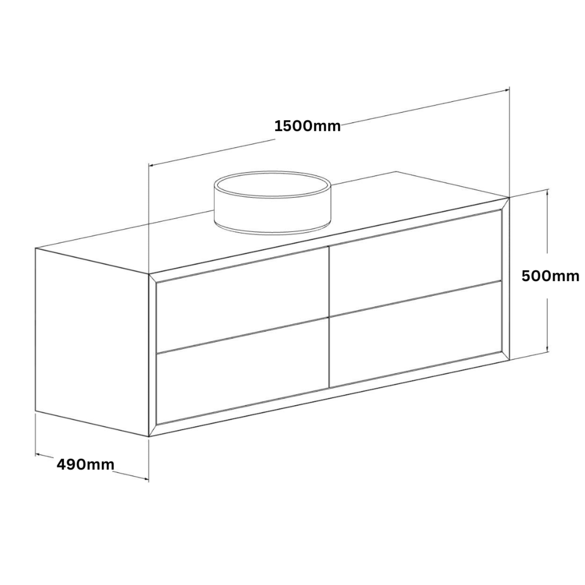 JR BESPOKE TIERRA SOLID TIMBER CUSTOM WALL HUNG VANITY (ALL SIZING)