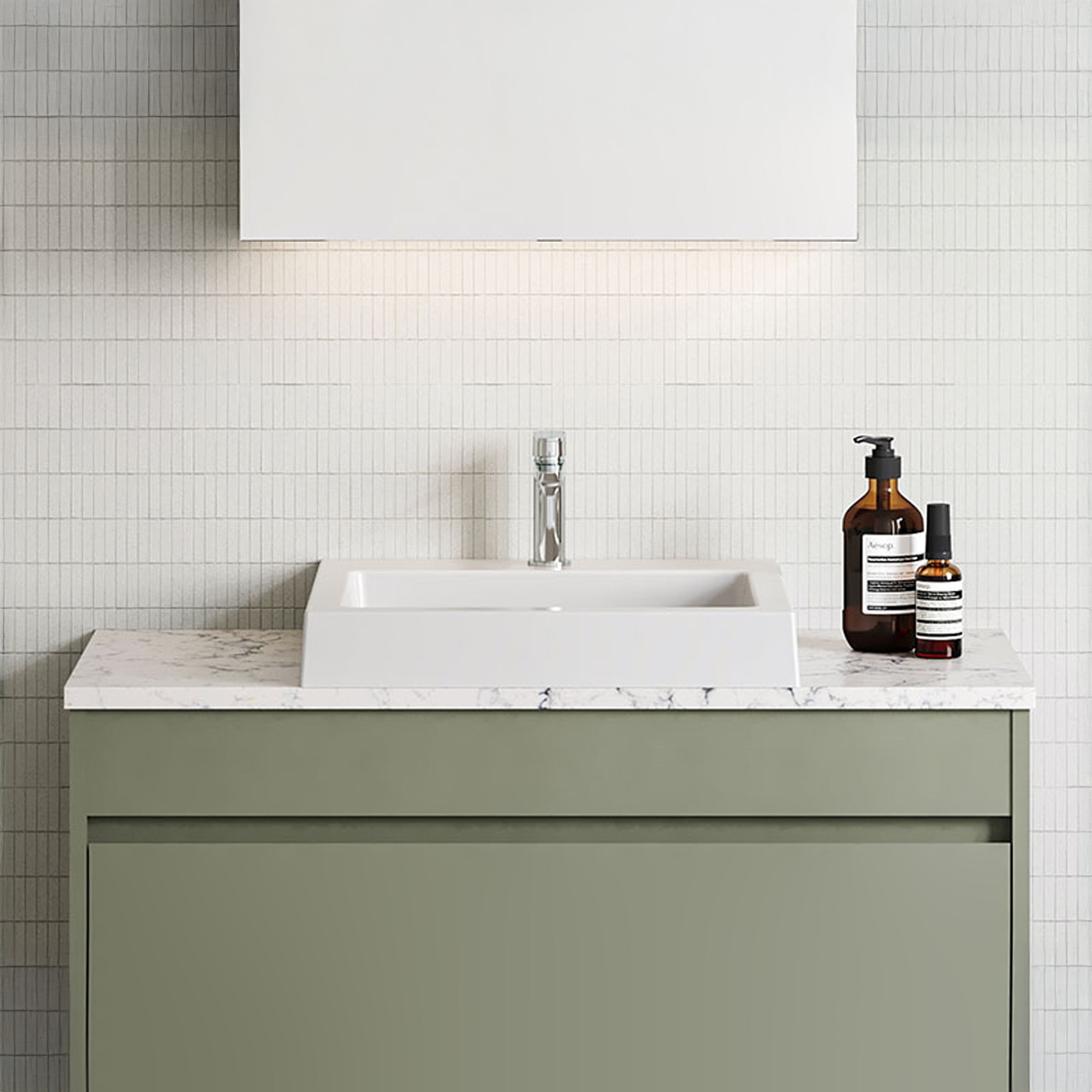 TIMBERLINE COVE GRAND INSET BASIN GLOSS WHITE 460MM