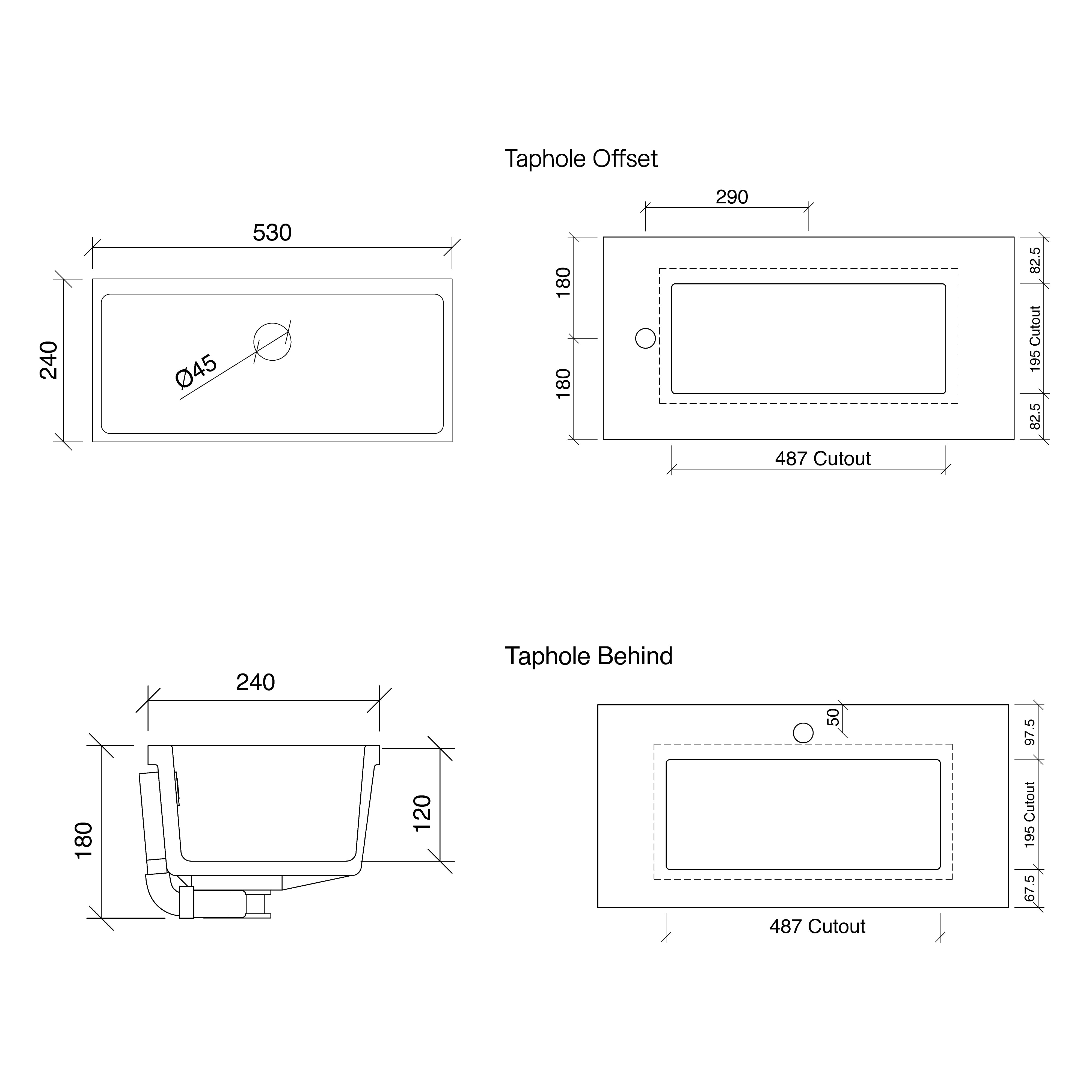 TIMBERLINE RUBY UNDER COUNTER BASIN GLOSS WHITE 530MM