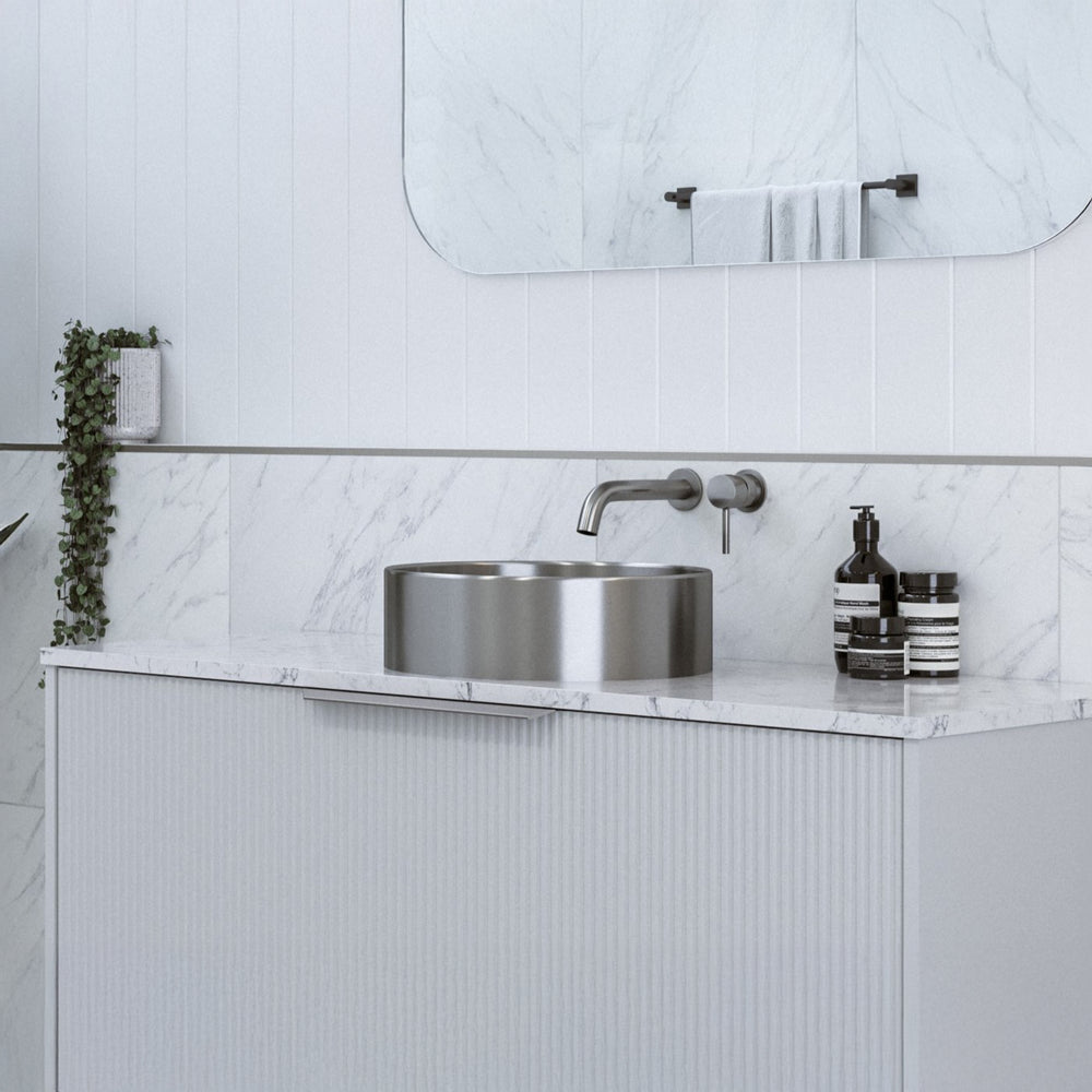 TIMBERLINE LUXE STAINLESS STEEL ABOVE COUNTER BASIN BRUSHED NICKEL 360MM