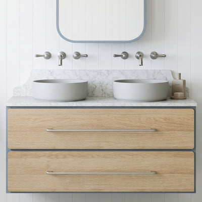 TIMBERLINE SILKSURFACE CARRARA DOUBLE BOWL VANITY TOP