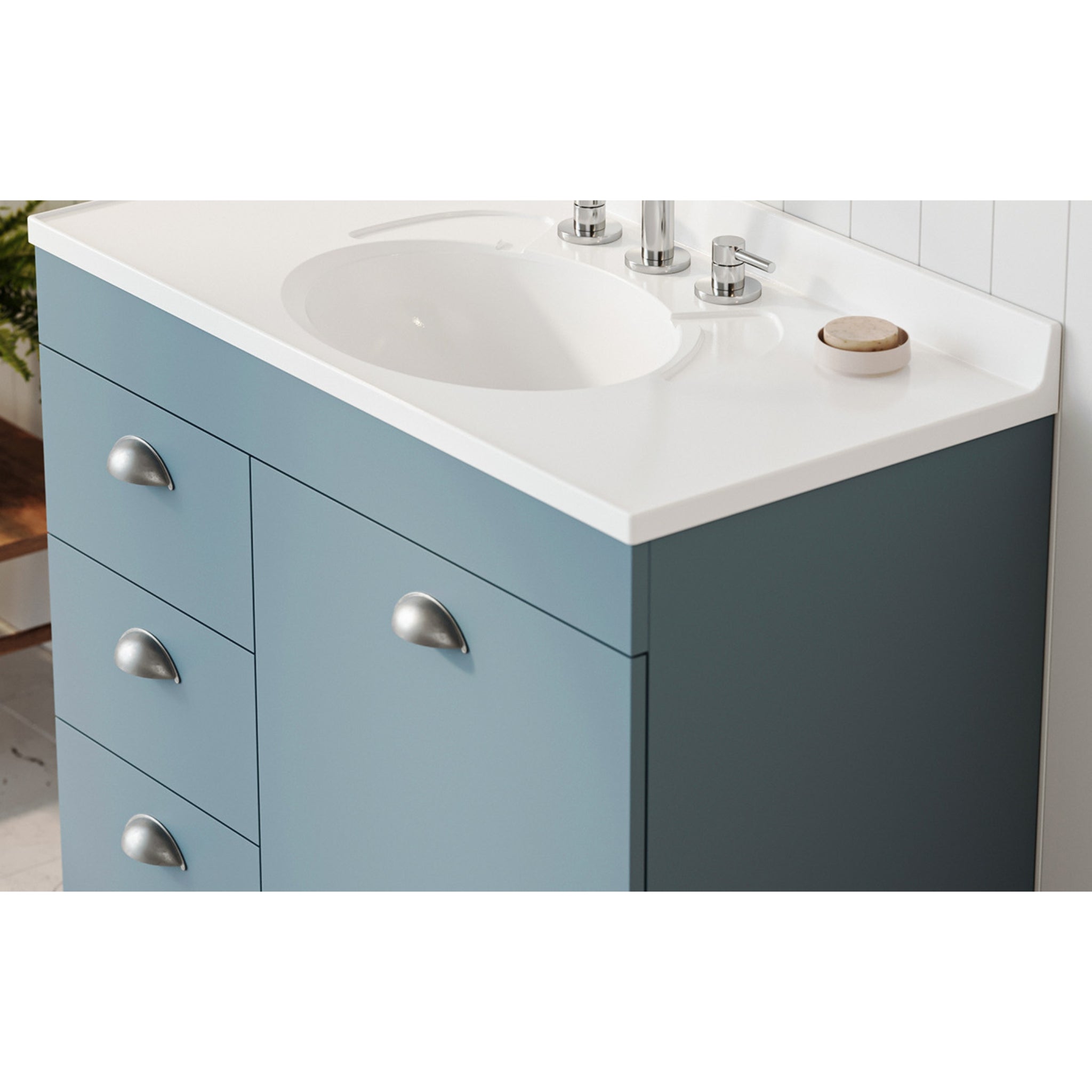 TIMBERLINE SAXBY BLUE SATIN CABINET SAMPLE