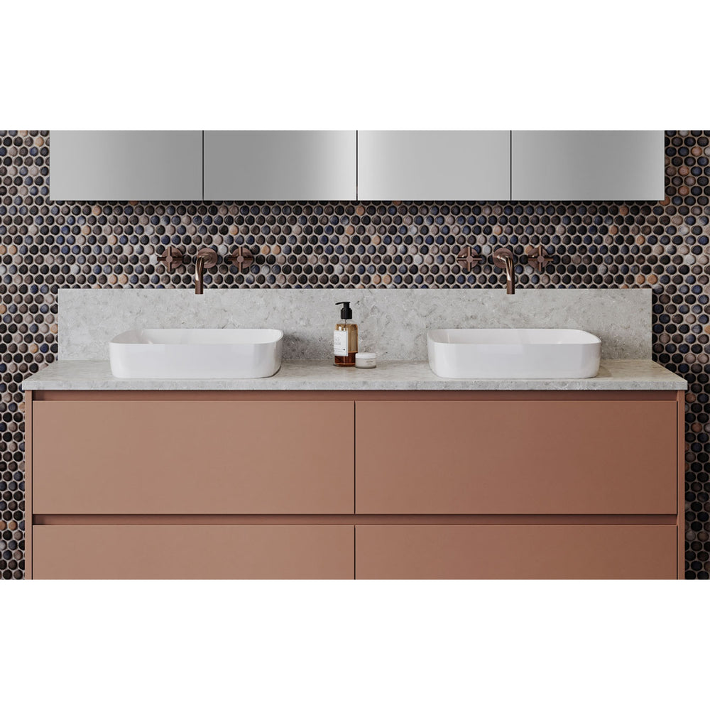 TIMBERLINE SILKSURFACE TERRANITE DOUBLE BOWL VANITY TOP
