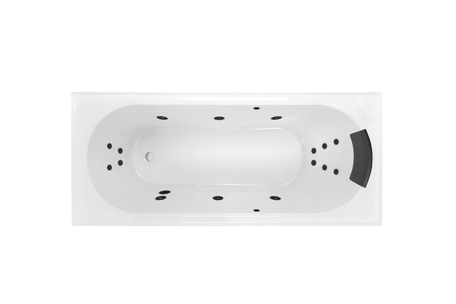 DECINA TURIN INSET DOLCE VITA SPA BATH GLOSS WHITE (AVAILABLE IN 1665MM AND 1790MM) WITH 16-JETS