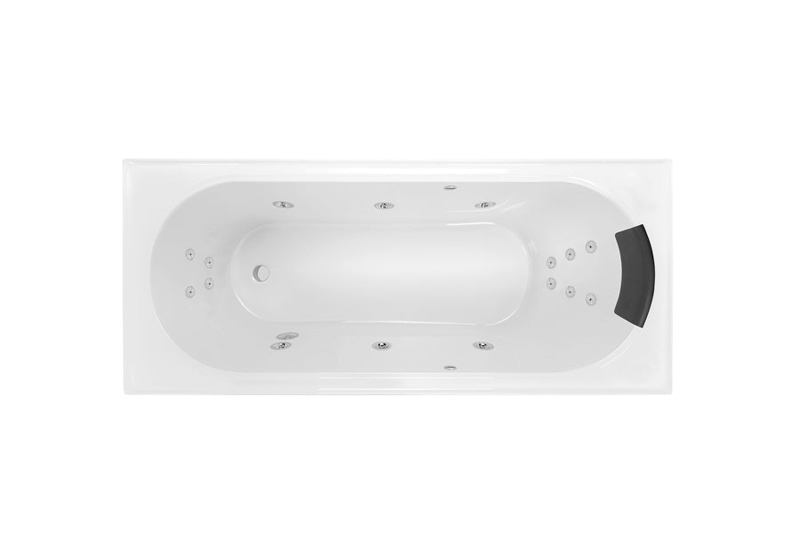 DECINA TURIN INSET DOLCE VITA SPA BATH GLOSS WHITE (AVAILABLE IN 1665MM AND 1790MM) WITH 16-JETS