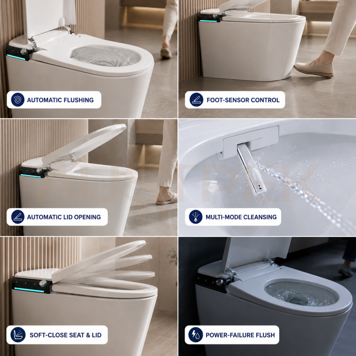 FLUVA U1 INTELLIGENT TOILET W/ AUTOFLUSH REMOTE CONTROLLED BIDET WHITE