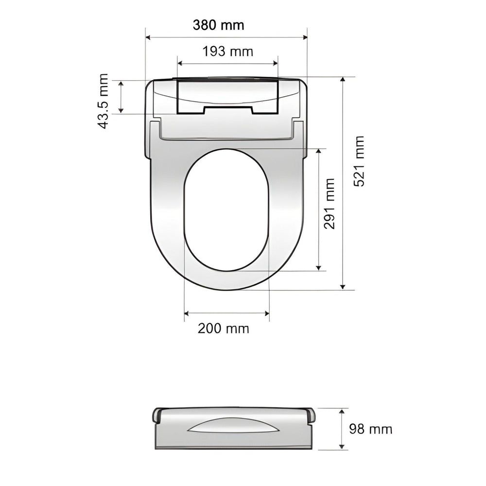 DIB U COLLECTION ULTRA SLIM BIDET WITH REMOTE CONTROL GLOSS WHITE