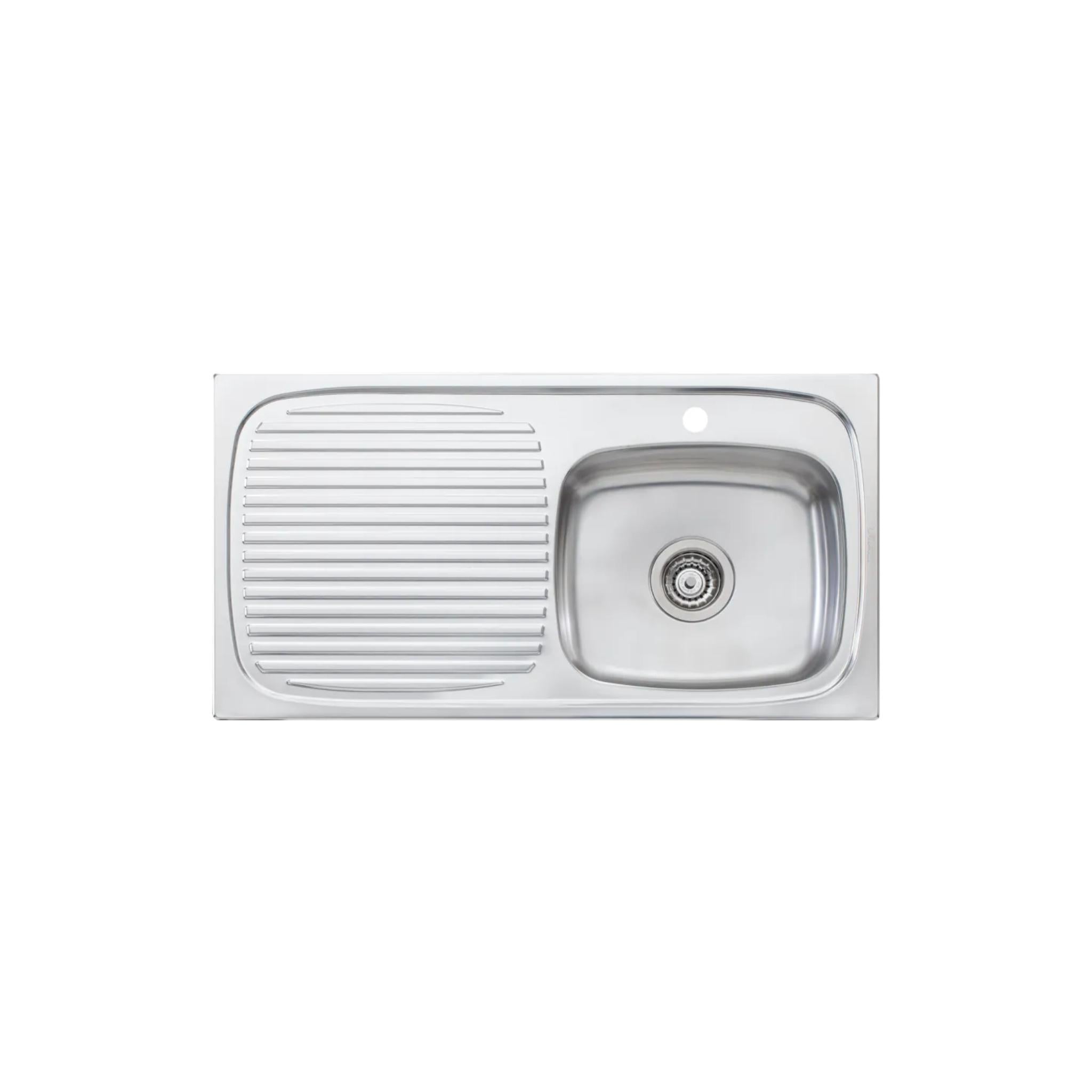 OLIVERI ULTRAFORM SINGLE BOWL TOPMOUNT ALFRESCO AND KITCHEN SINK WITH DRAINER STAINLESS STEEL 890MM