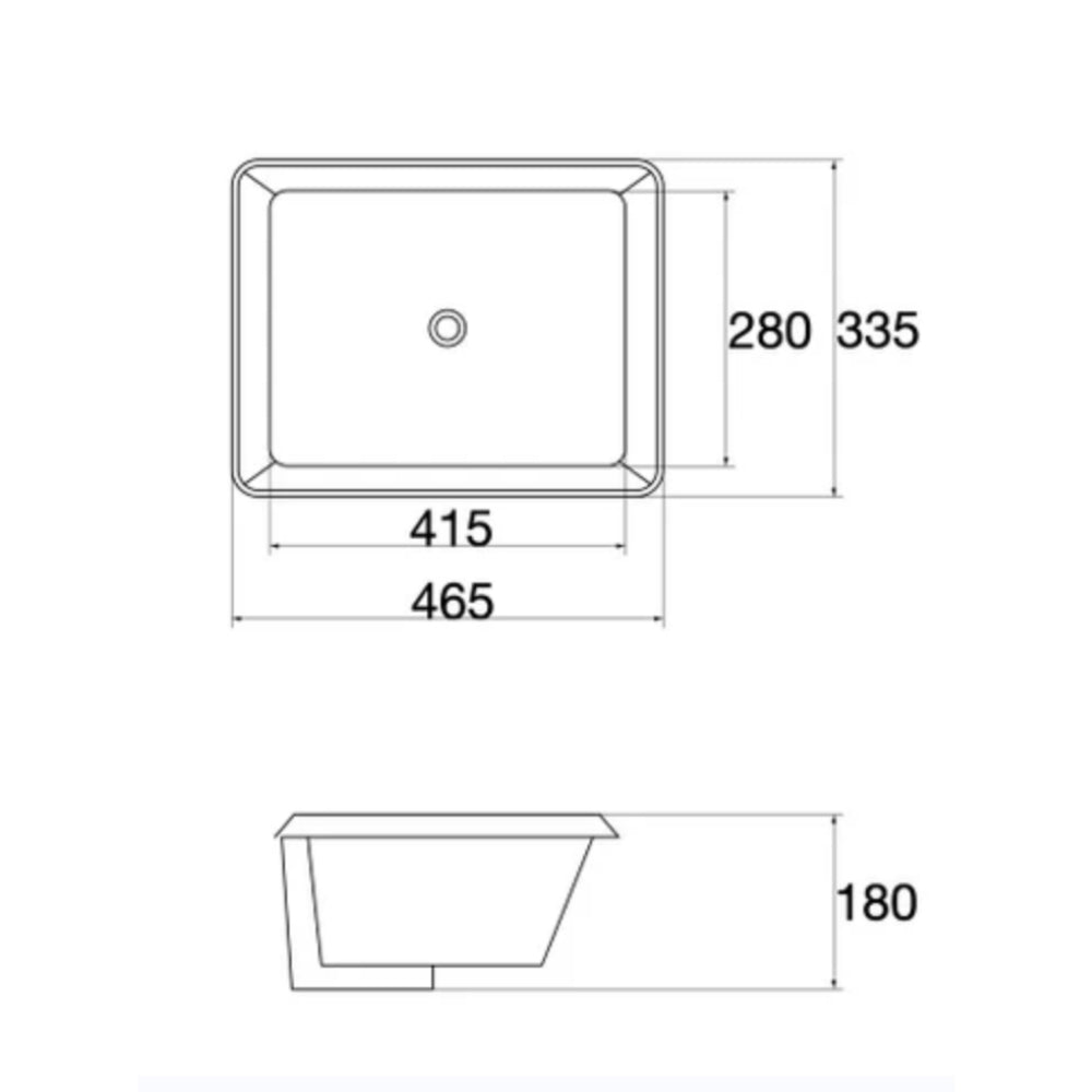 CLAYA RECTANGULAR UNDER COUNTER BASIN MATTE WHITE 465MM