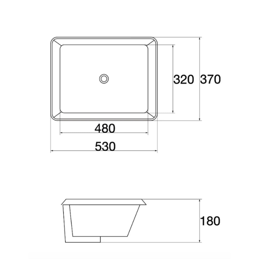 CLAYA RECTANGULAR UNDER COUNTER BASIN GLOSS WHITE 530X370MM