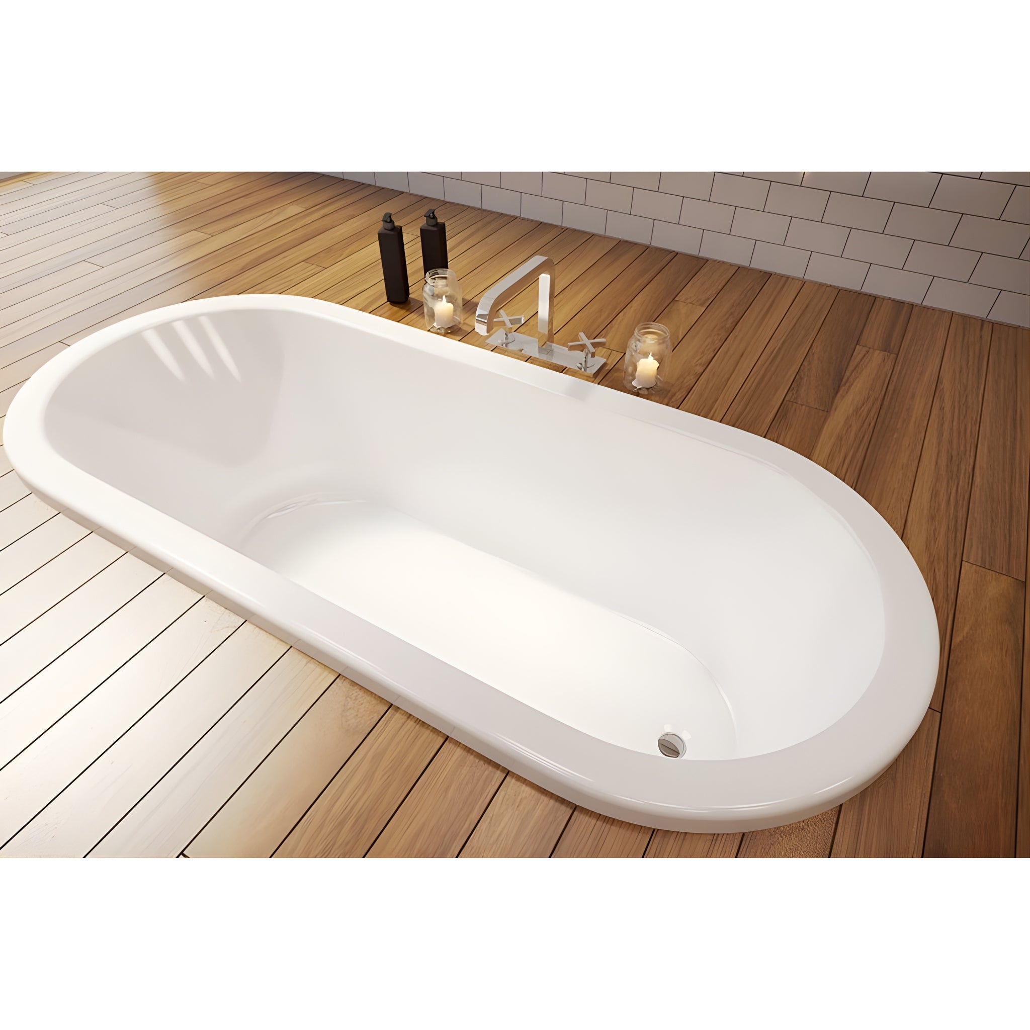 DECINA UNO ISLAND BATH GLOSS WHITE (AVAILABLE IN 1530MM AND 1700MM)