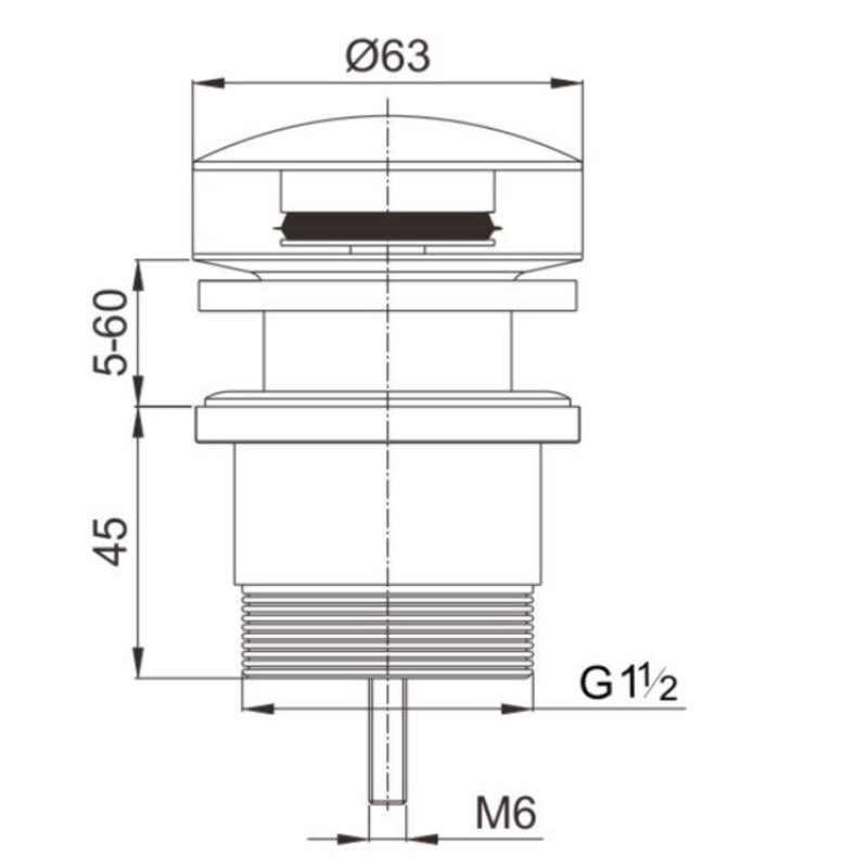 AQUAPERLA UNIVERSAL POP UP WASTE CHROME