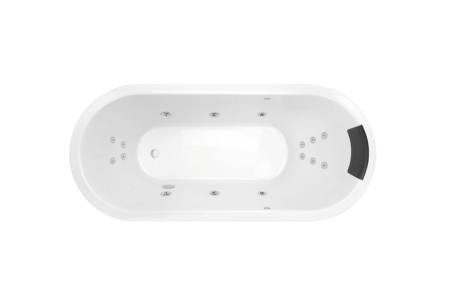 DECINA UNO INSET DOLCE VITA SPA BATH GLOSS WHITE 1700MM WITH 16-JETS